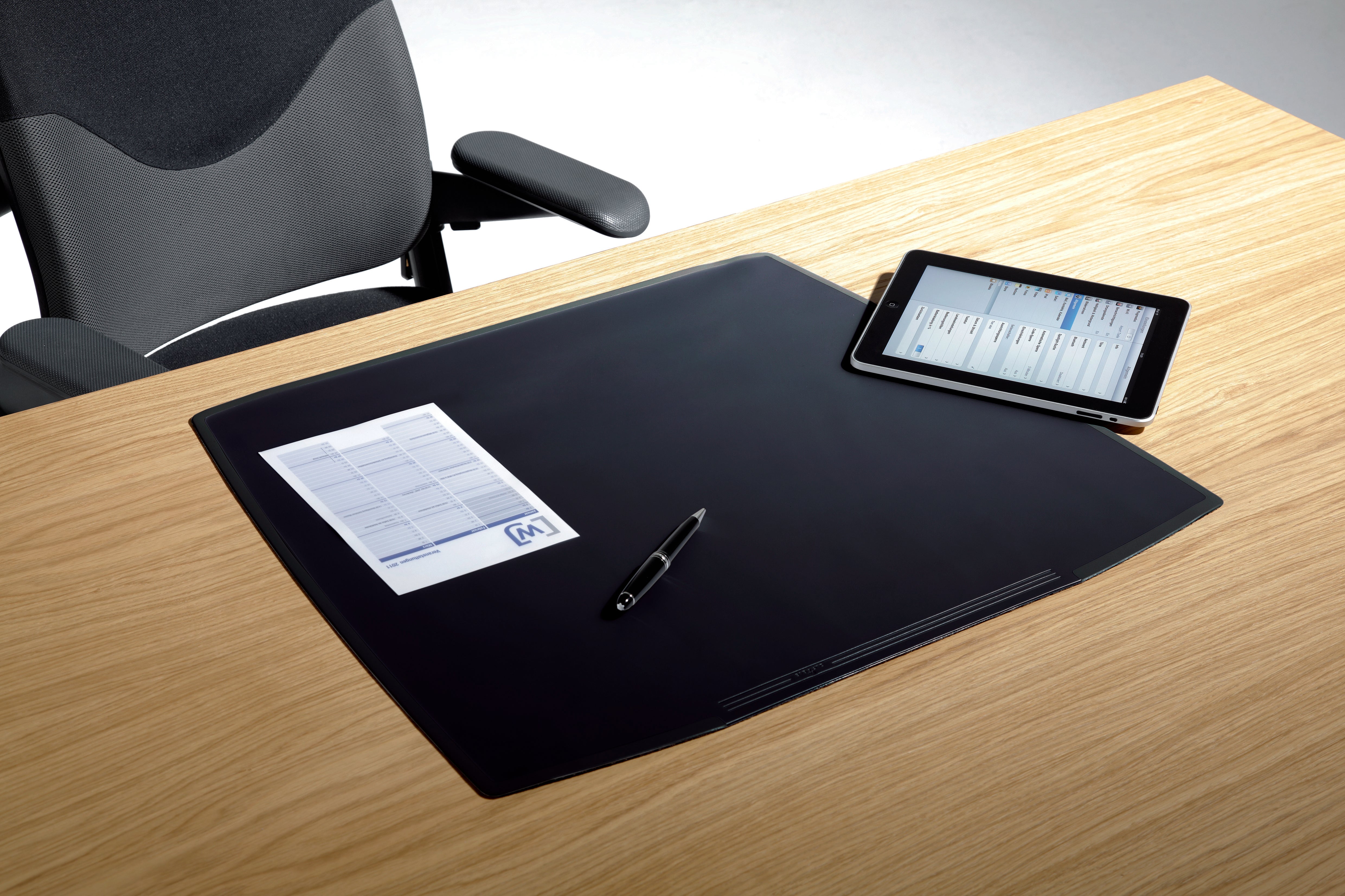 Durable Desk Pad with Transparent Overlay | 25" x 20" | Black | 5 Pack