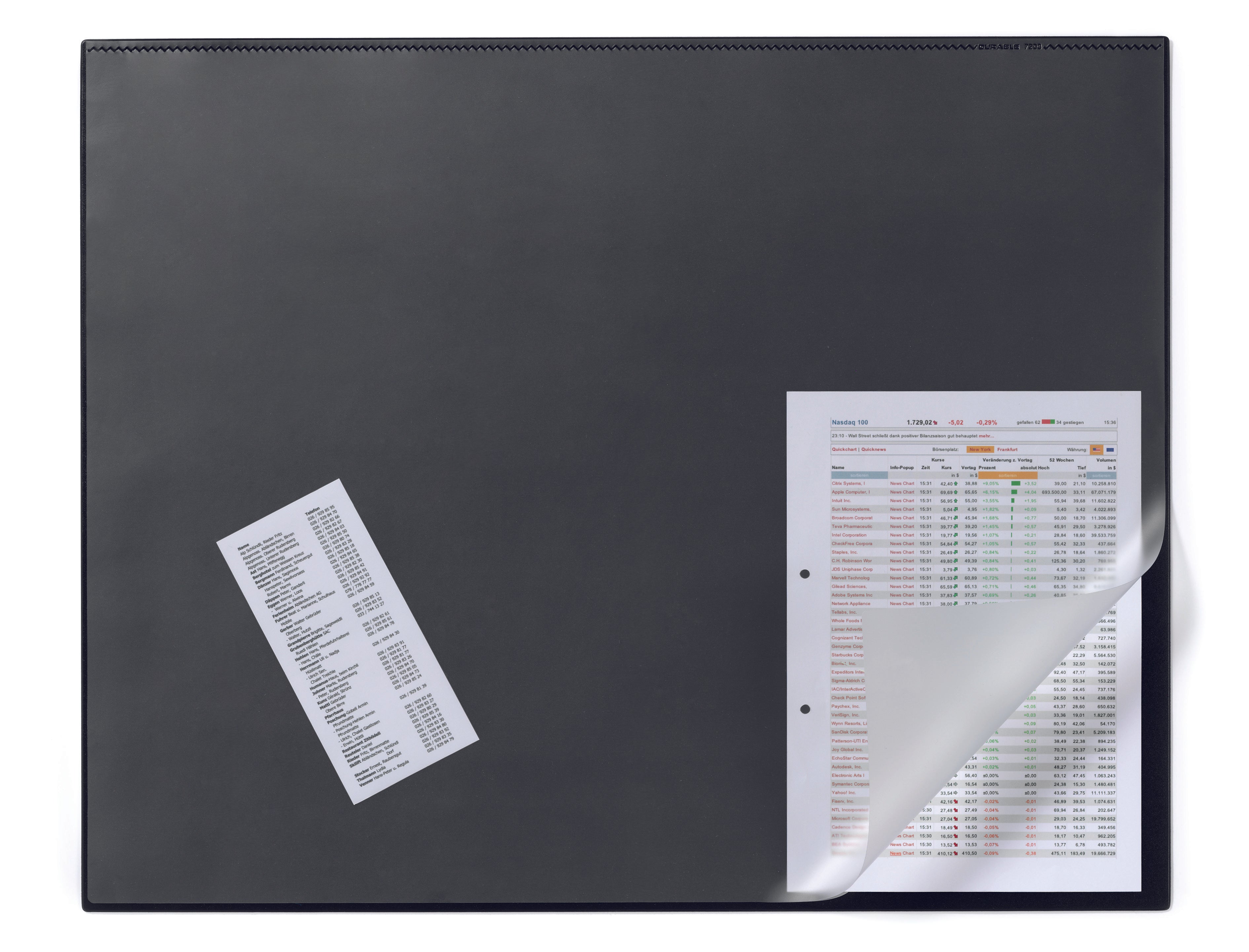 Durable Clear Overlay Non-Slip Desk Mat Notes Protector Pad | 25.5" x 20.5" Inches | Black | Pack of 5