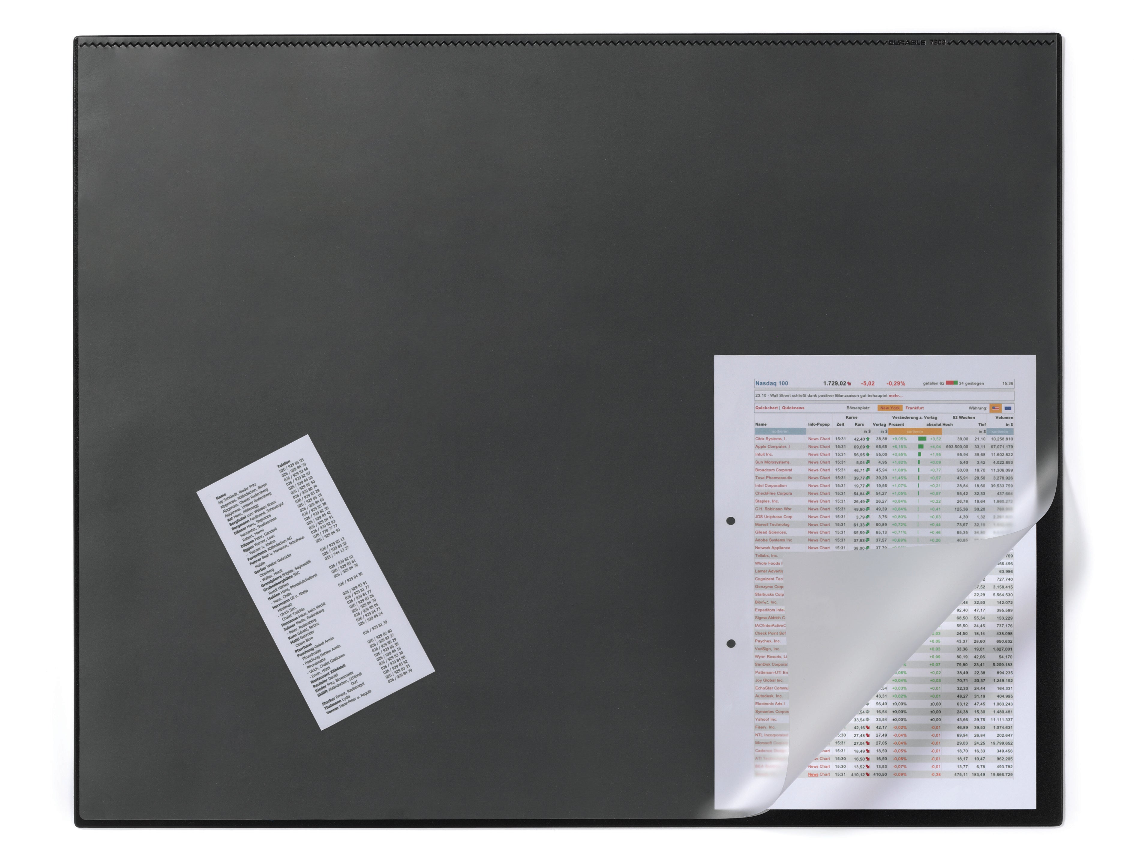 Durable Clear Overlay Non-Slip Desk Mat Notes Protector Pad | 25.5" x 20.5" Inches | Black | Pack of 5
