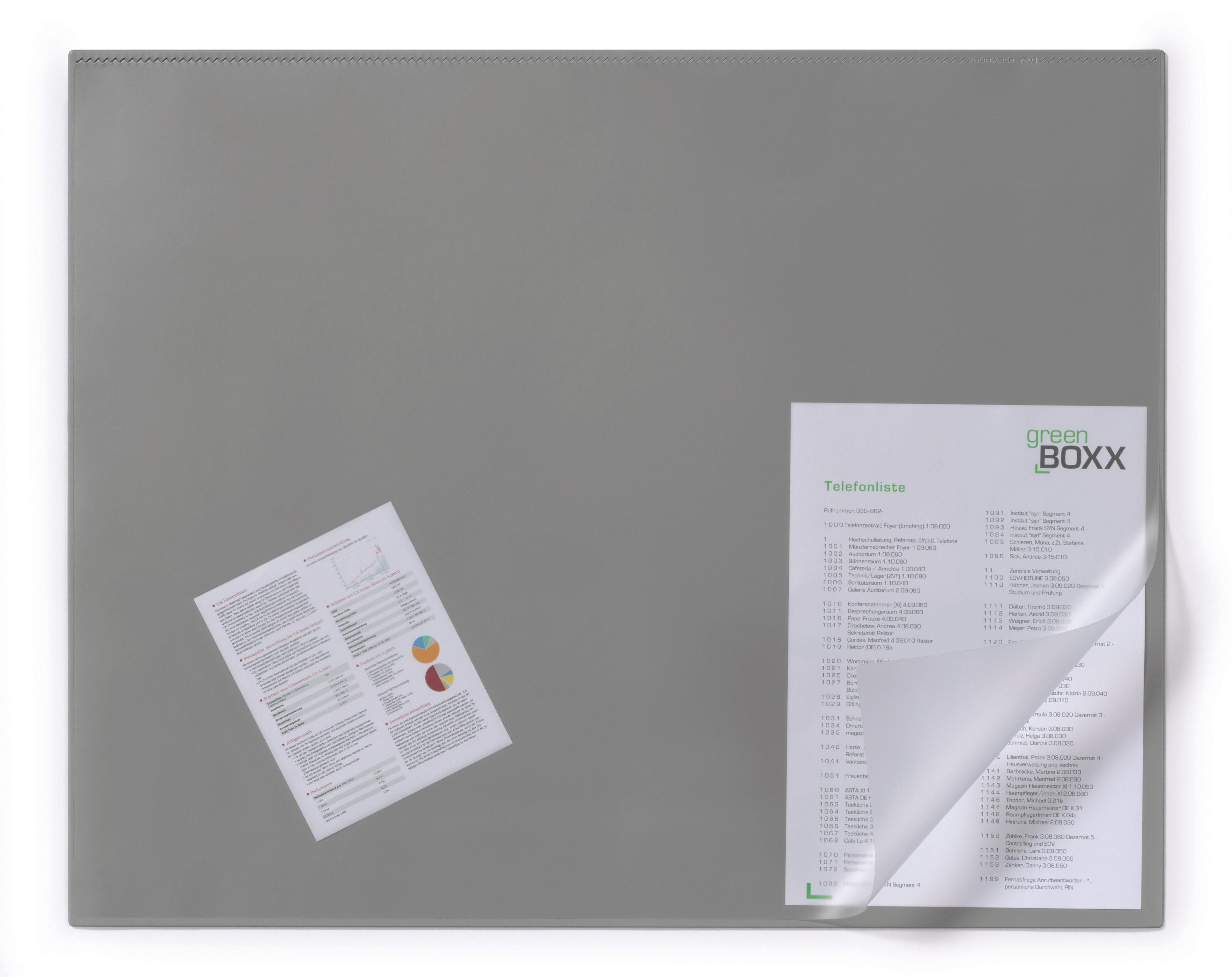 Durable Clear Overlay Non-Slip Desk Mat Notes Protector Pad | 25.5" x 20.5" Inches | Gray | Pack of 5