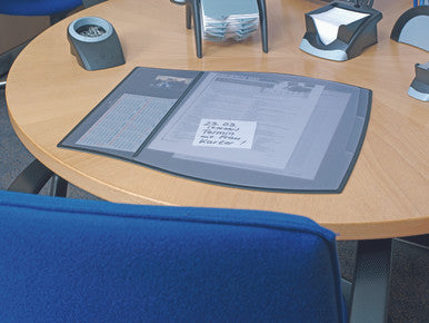 Durable Work Pad with Three Transparent Overlays | 17.25" x 15.5" | Black | 5 Pack