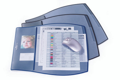 Durable Work Pad with Three Transparent Overlays | 17.25" x 15.5" | Dark Blue | 5 Pack