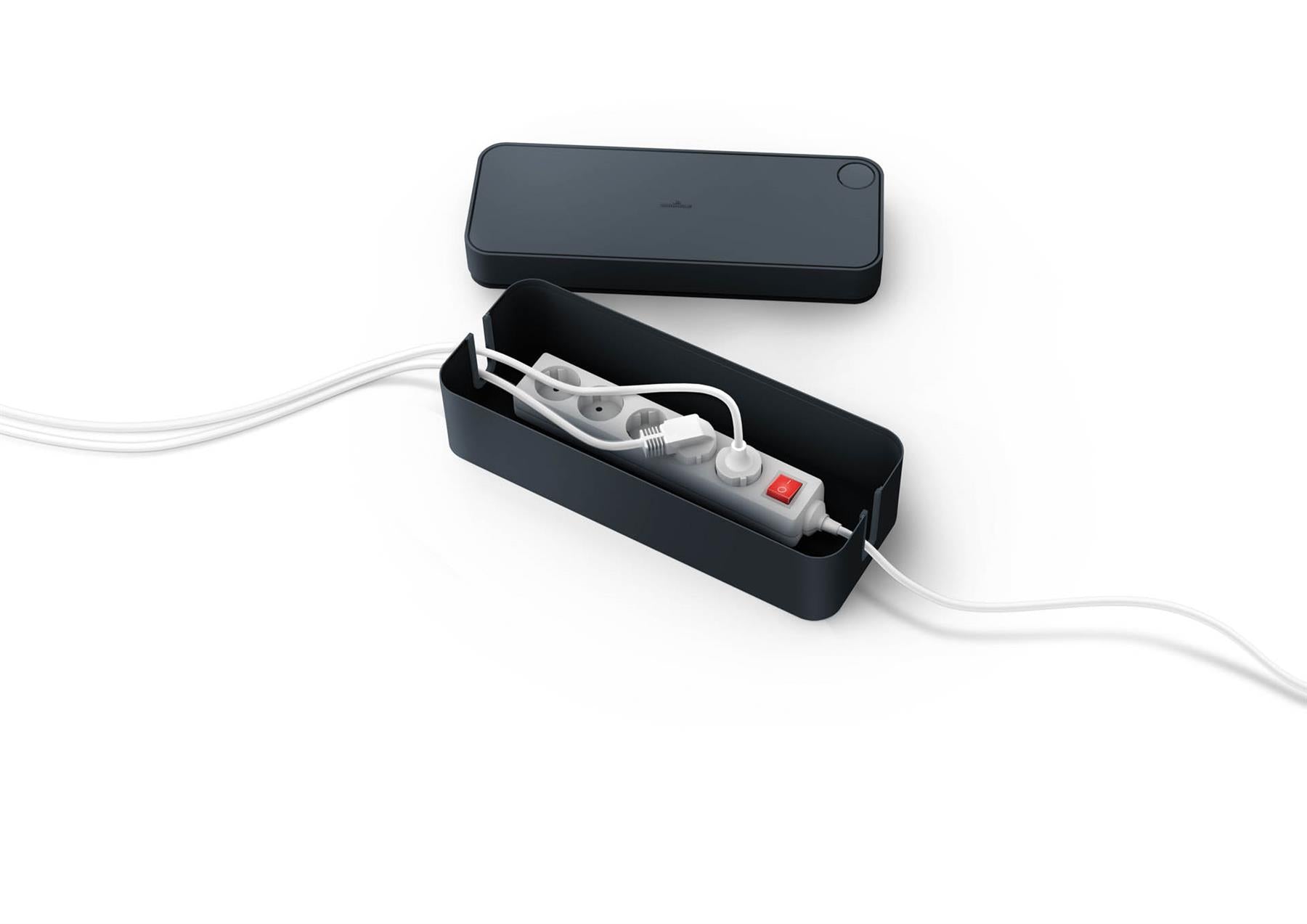 Durable CAVOLINE Cable Management Box Organizer Wire Tidy | Large | Graphite