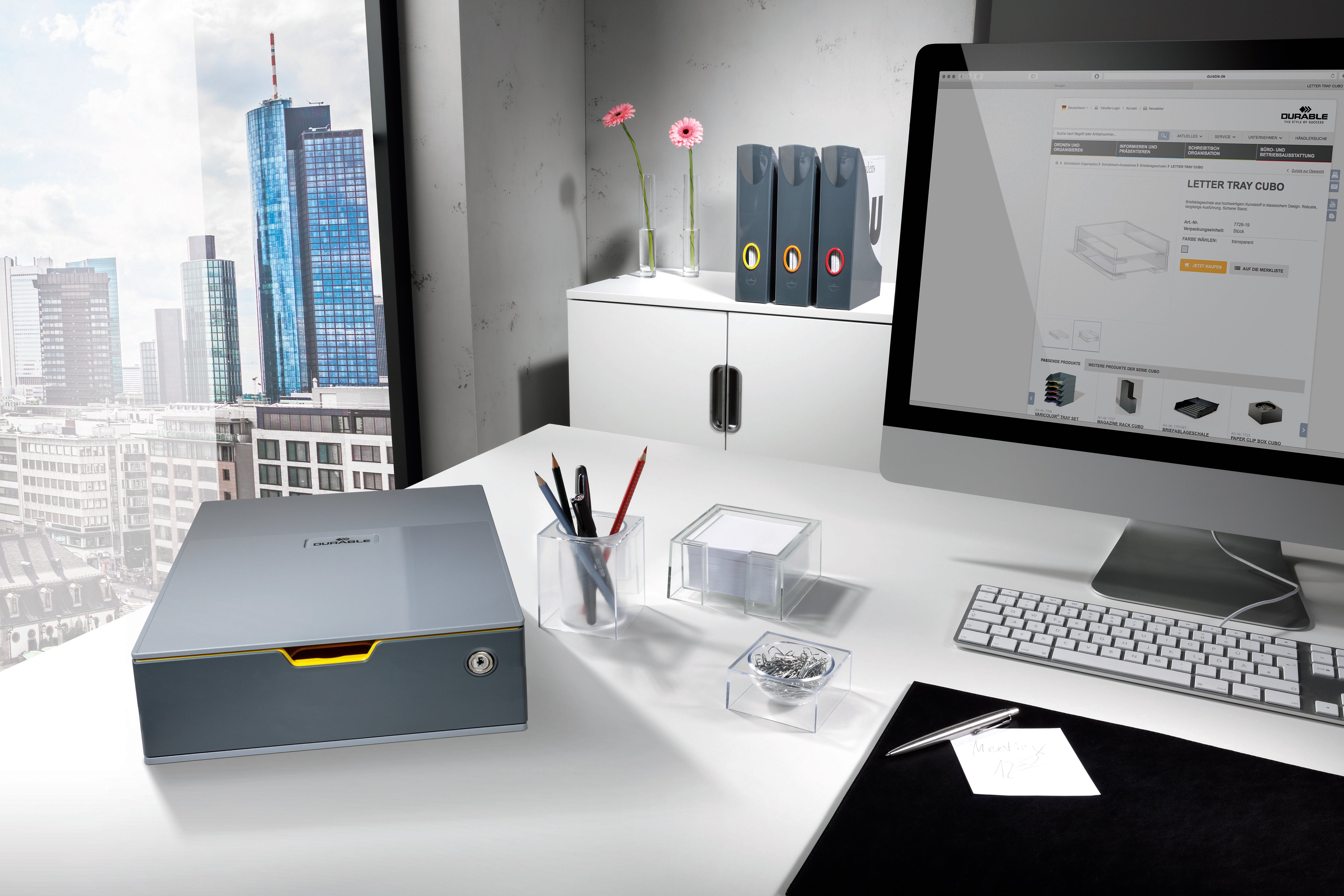 Durable VARICOLOR SAFE Lockable GDPR Desktop Storage Box Drawer | Letter Size