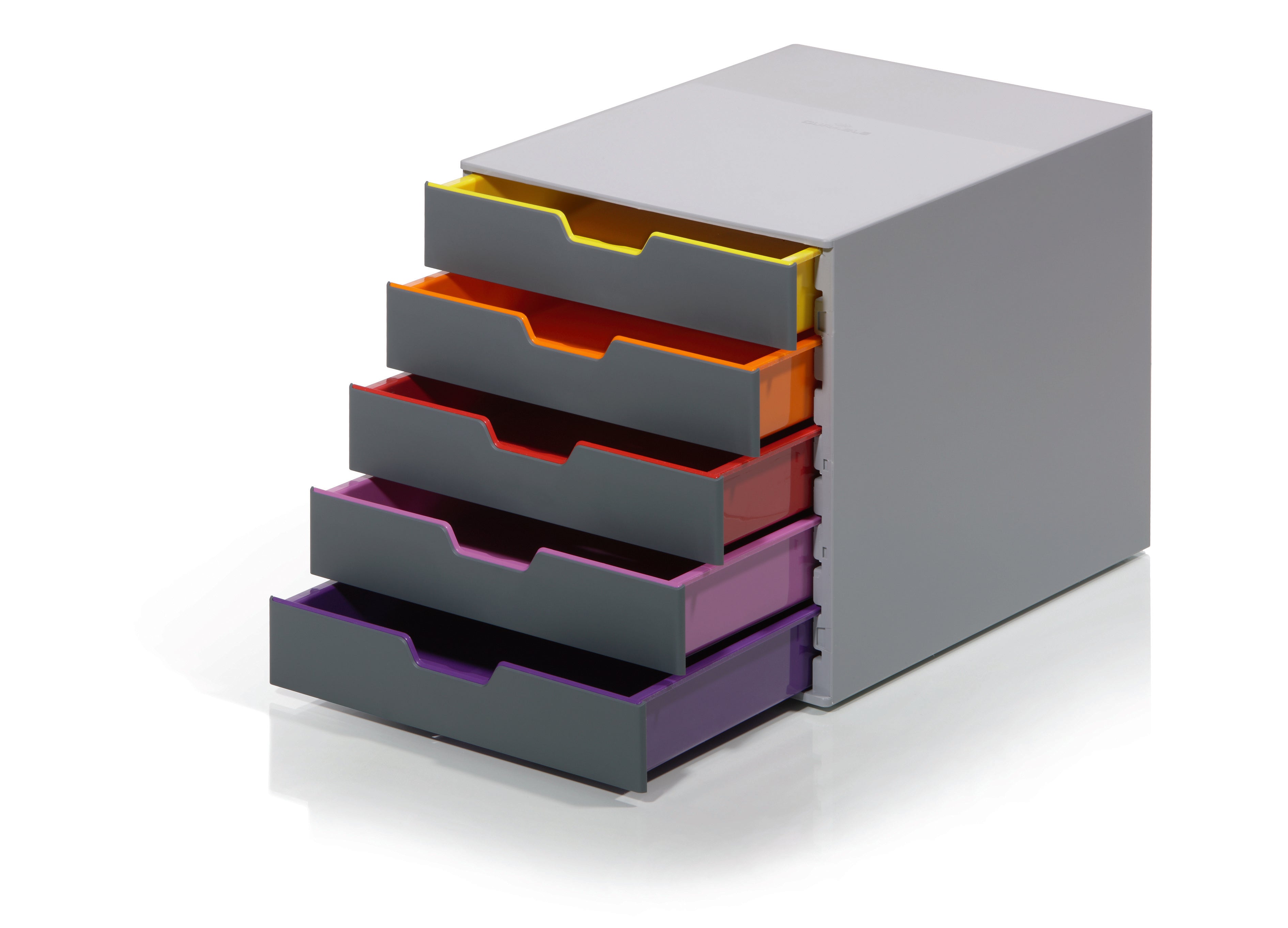 Durable VARICOLOR Desktop Organizer 5 Drawer Color Coded Modular Storage | Letter Size