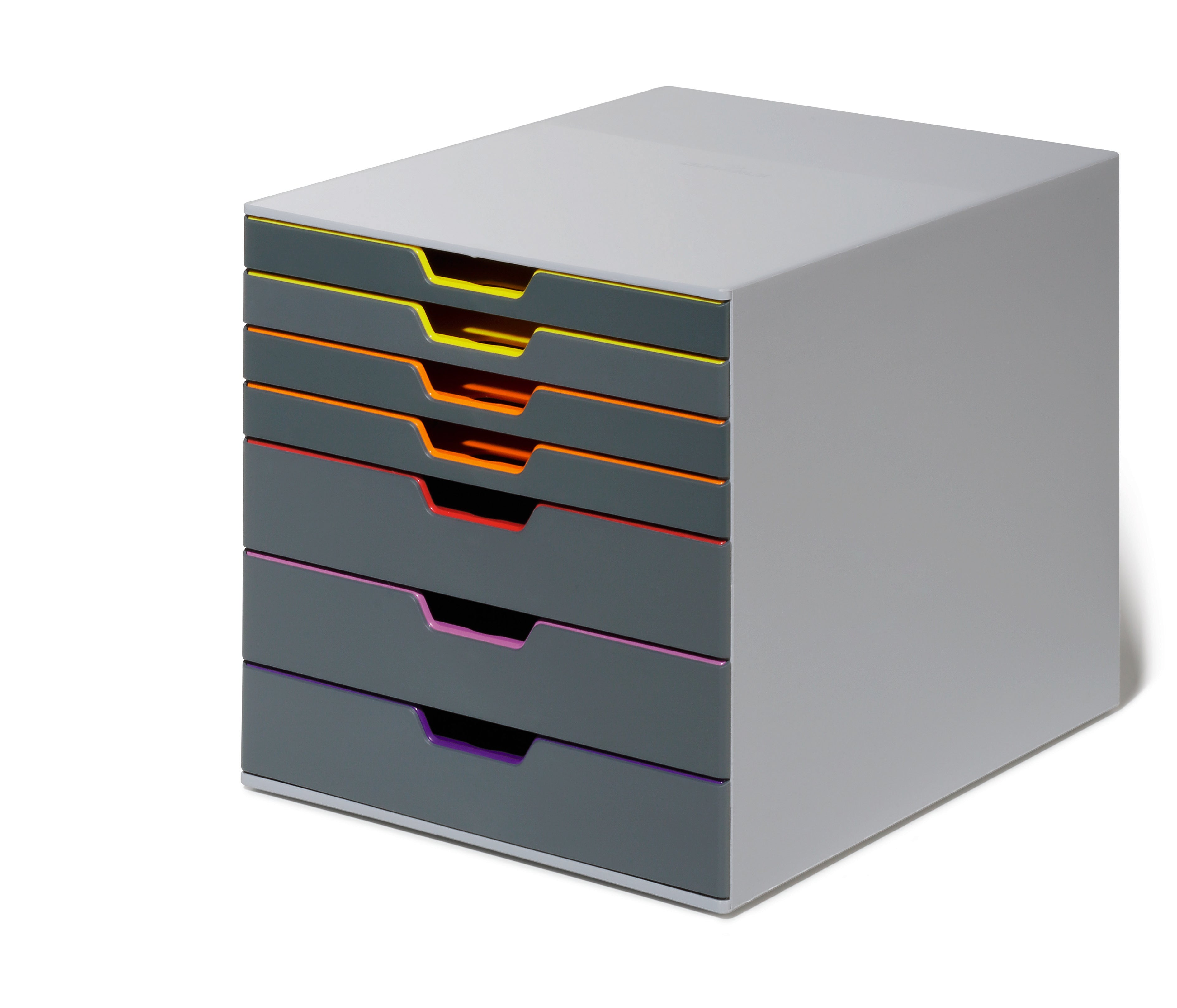 Durable VARICOLOR Desktop Organizer 7 Drawer Color Coded Modular Storage | Letter Size