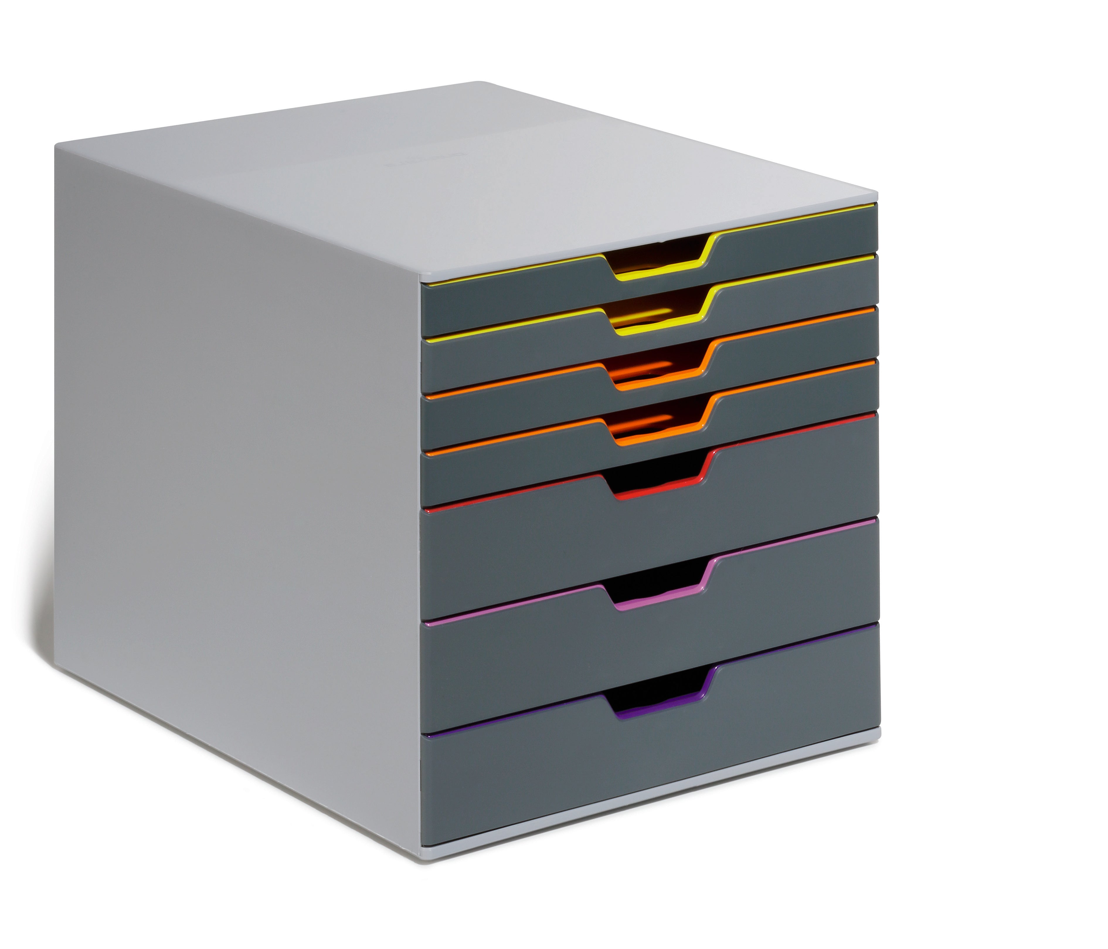 Durable VARICOLOR Desktop Organizer 7 Drawer Color Coded Modular Storage | Letter Size