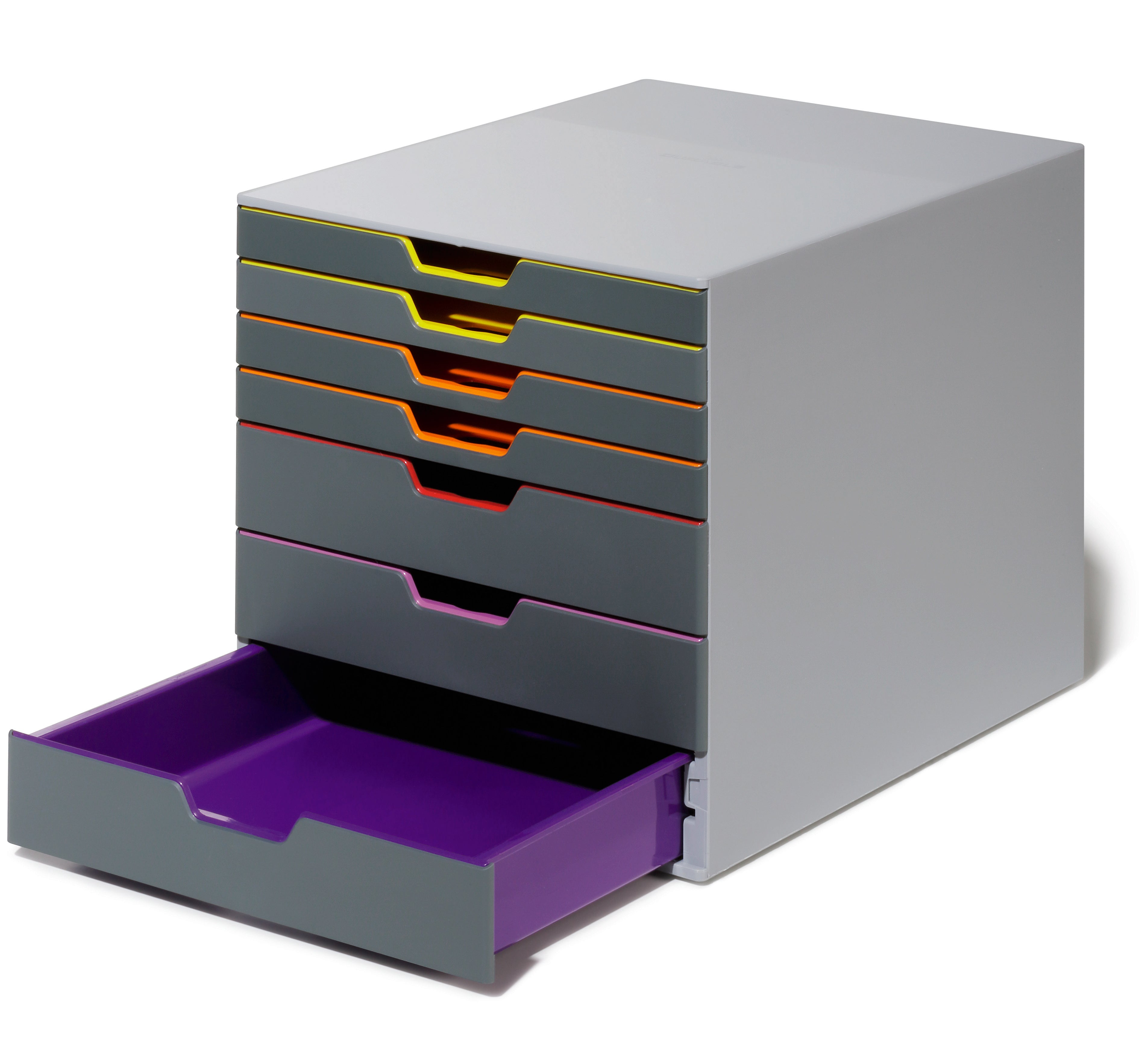 Durable VARICOLOR Desktop Organizer 7 Drawer Color Coded Modular Storage | Letter Size