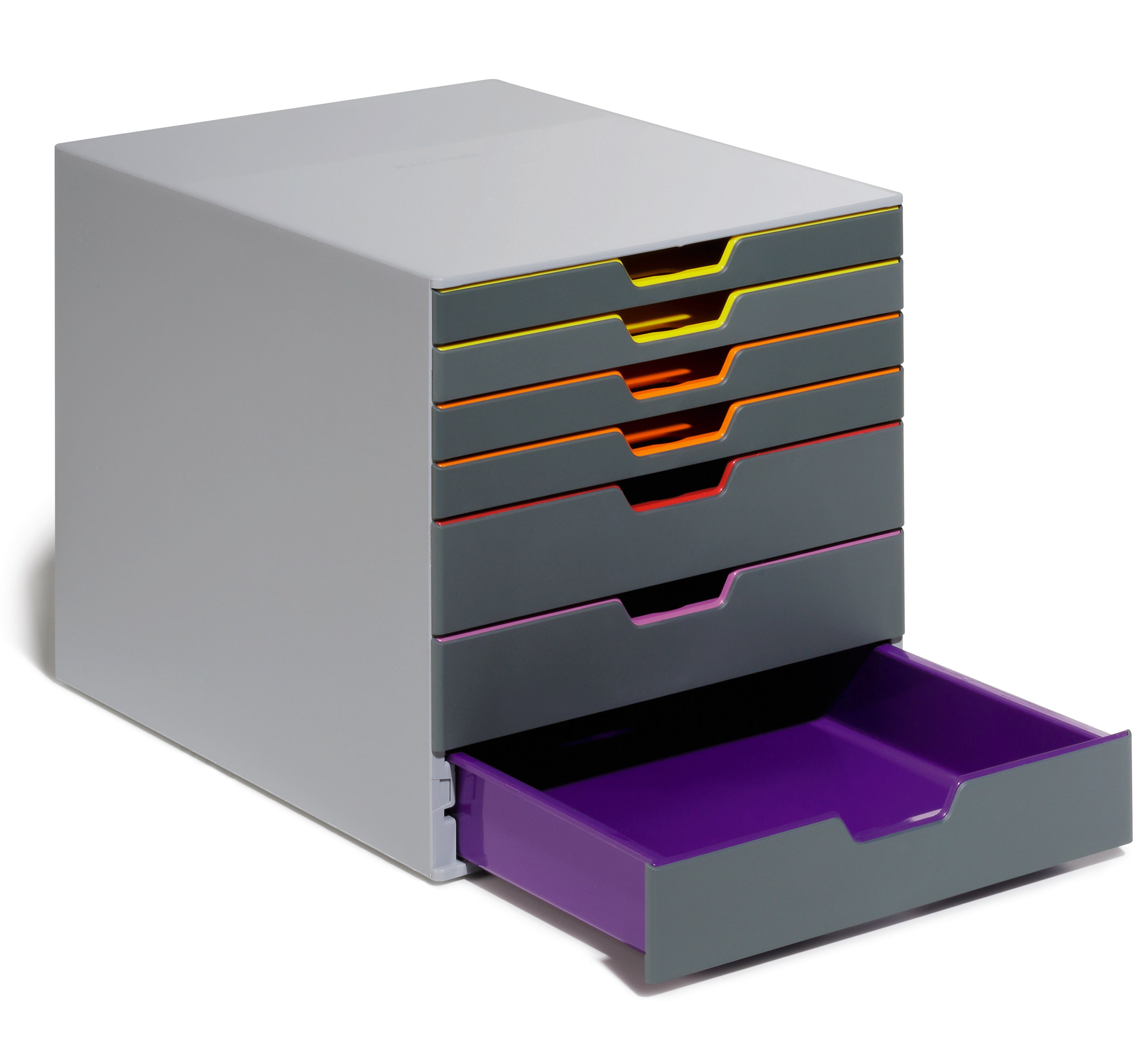 Durable VARICOLOR Desktop Organizer 7 Drawer Color Coded Modular Storage | Letter Size