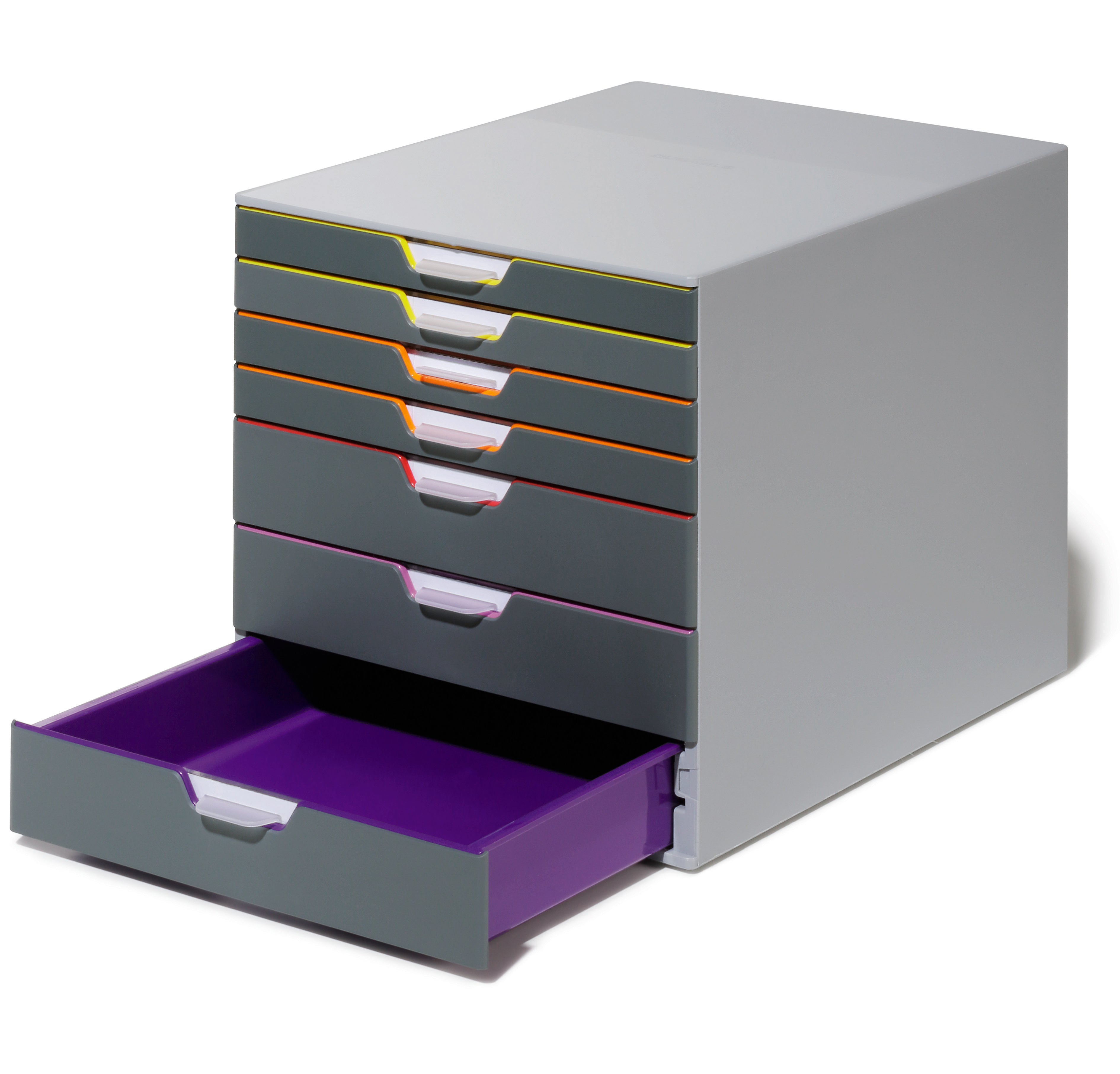 Durable VARICOLOR Desktop Organizer 7 Drawer Color Coded Modular Storage | Letter Size