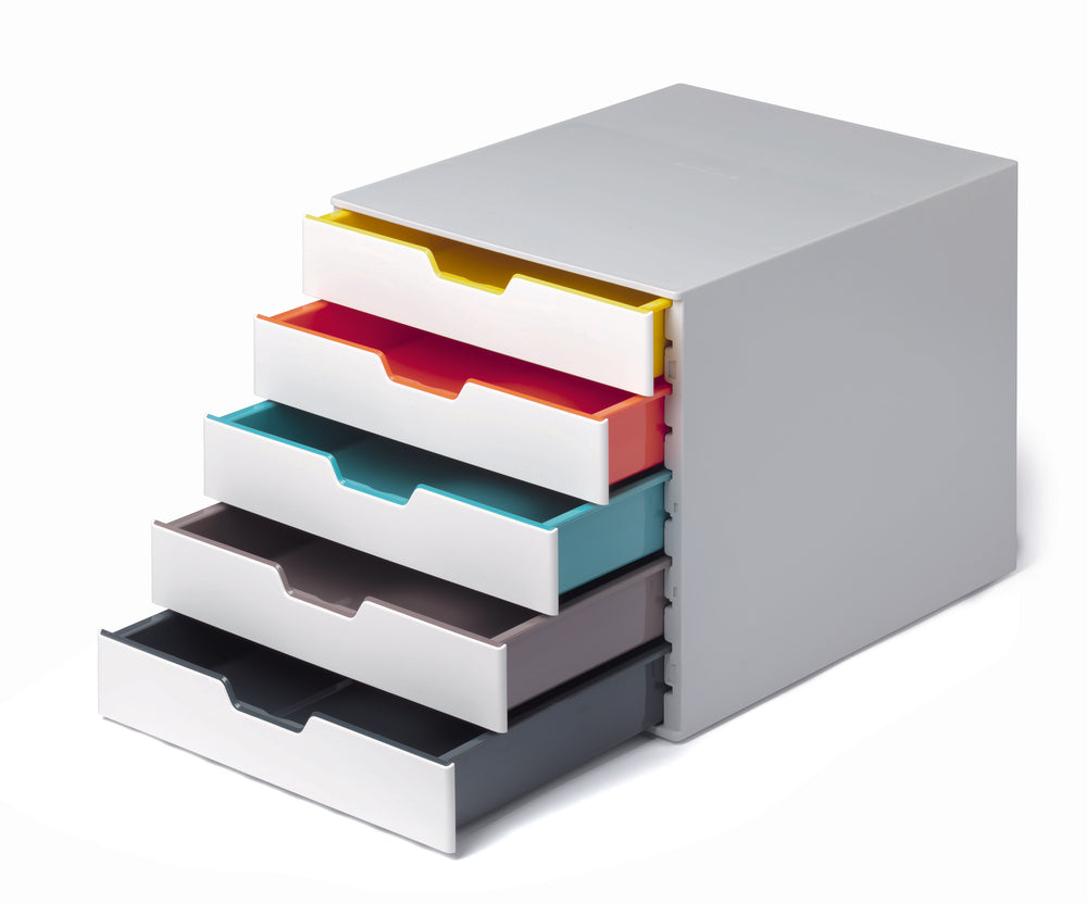 Durable VARICOLOR MIX Desktop Organizer 5 Drawer Color Coded Storage ...