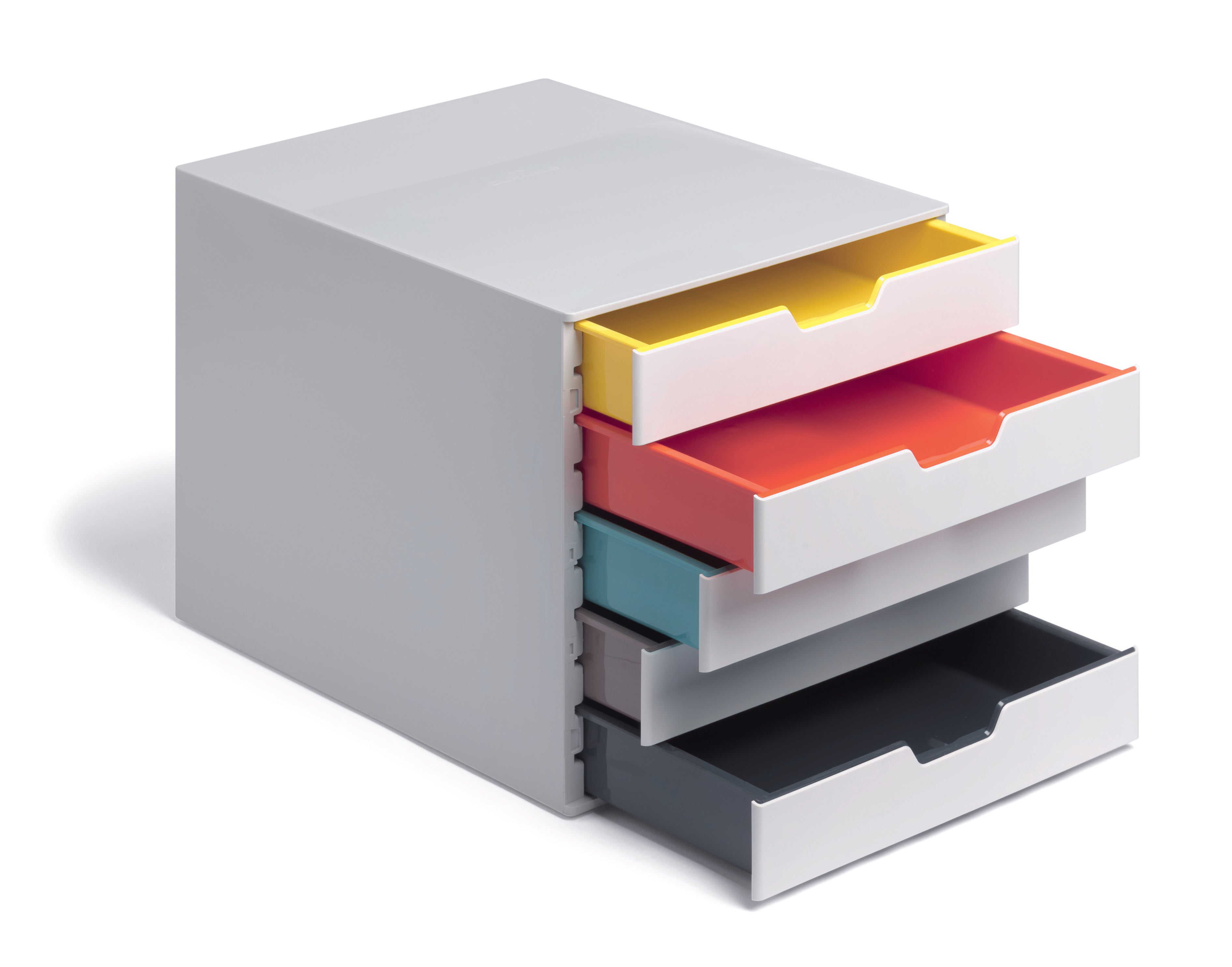 Durable VARICOLOR MIX Desktop Organizer 5 Drawer Color Coded Storage | Letter Size