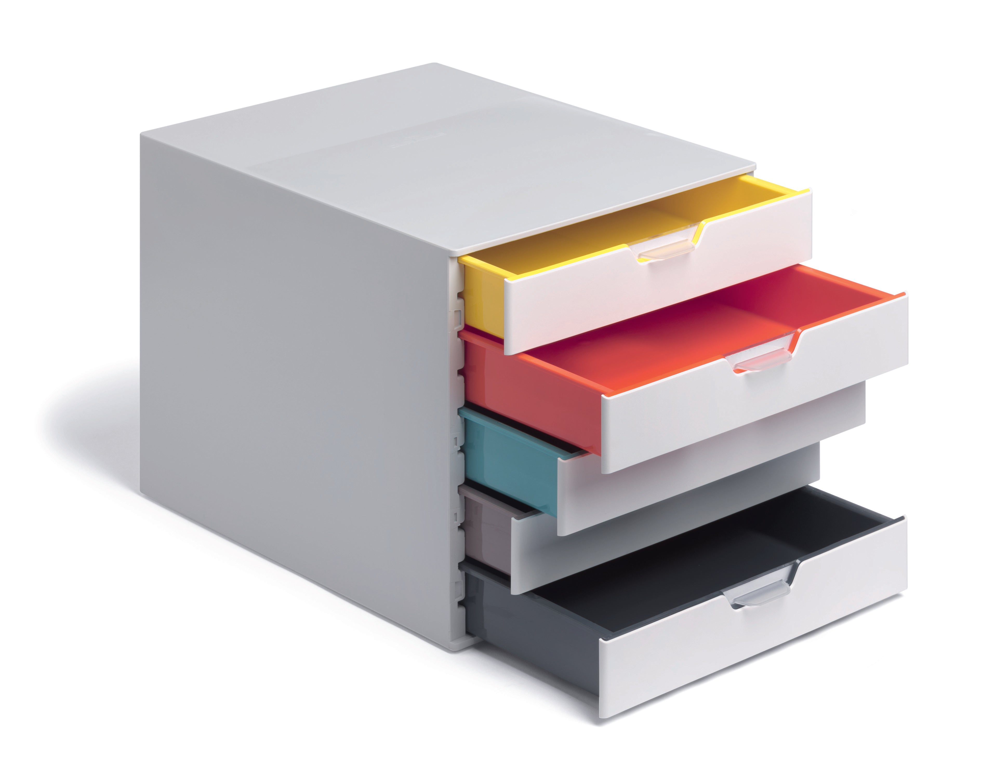 Durable VARICOLOR MIX Desktop Organizer 5 Drawer Color Coded Storage | Letter Size