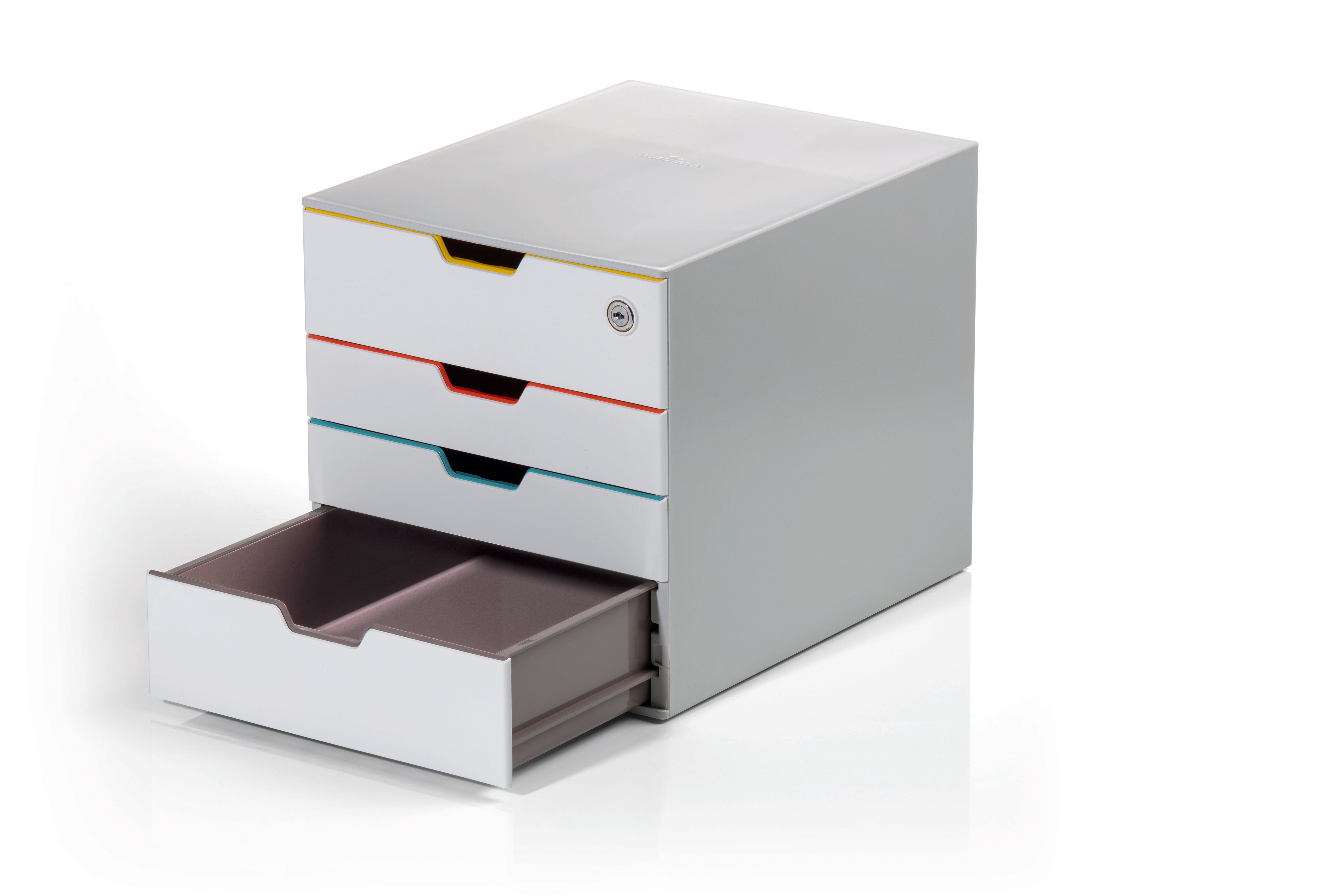 Durable VARICOLOR SAFE White 4 Top Drawer Lockable GDPR Color Coded De