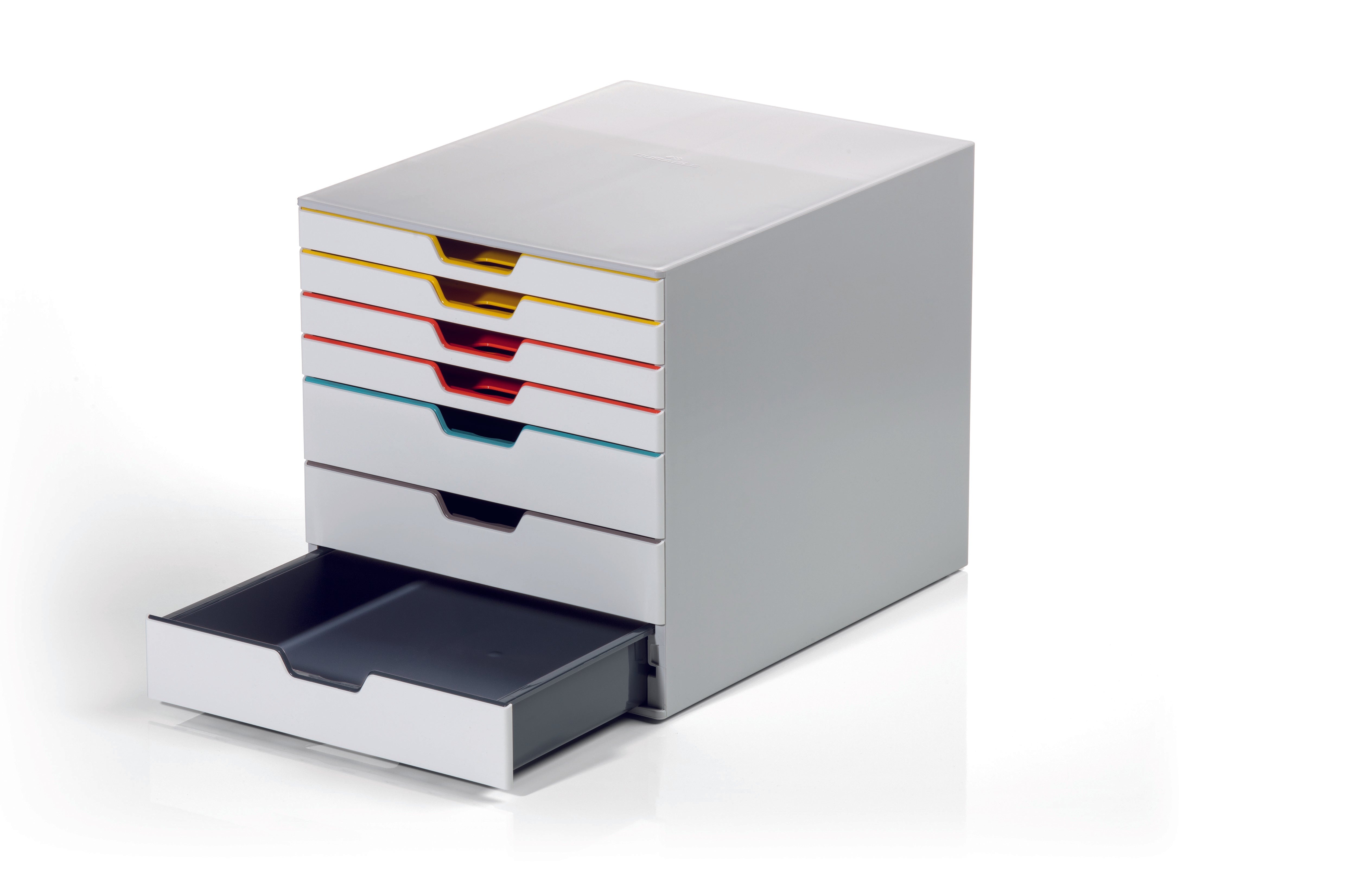 Durable VARICOLOR MIX Desktop Organizer 7 Drawer Color Coded Storage | Letter Size