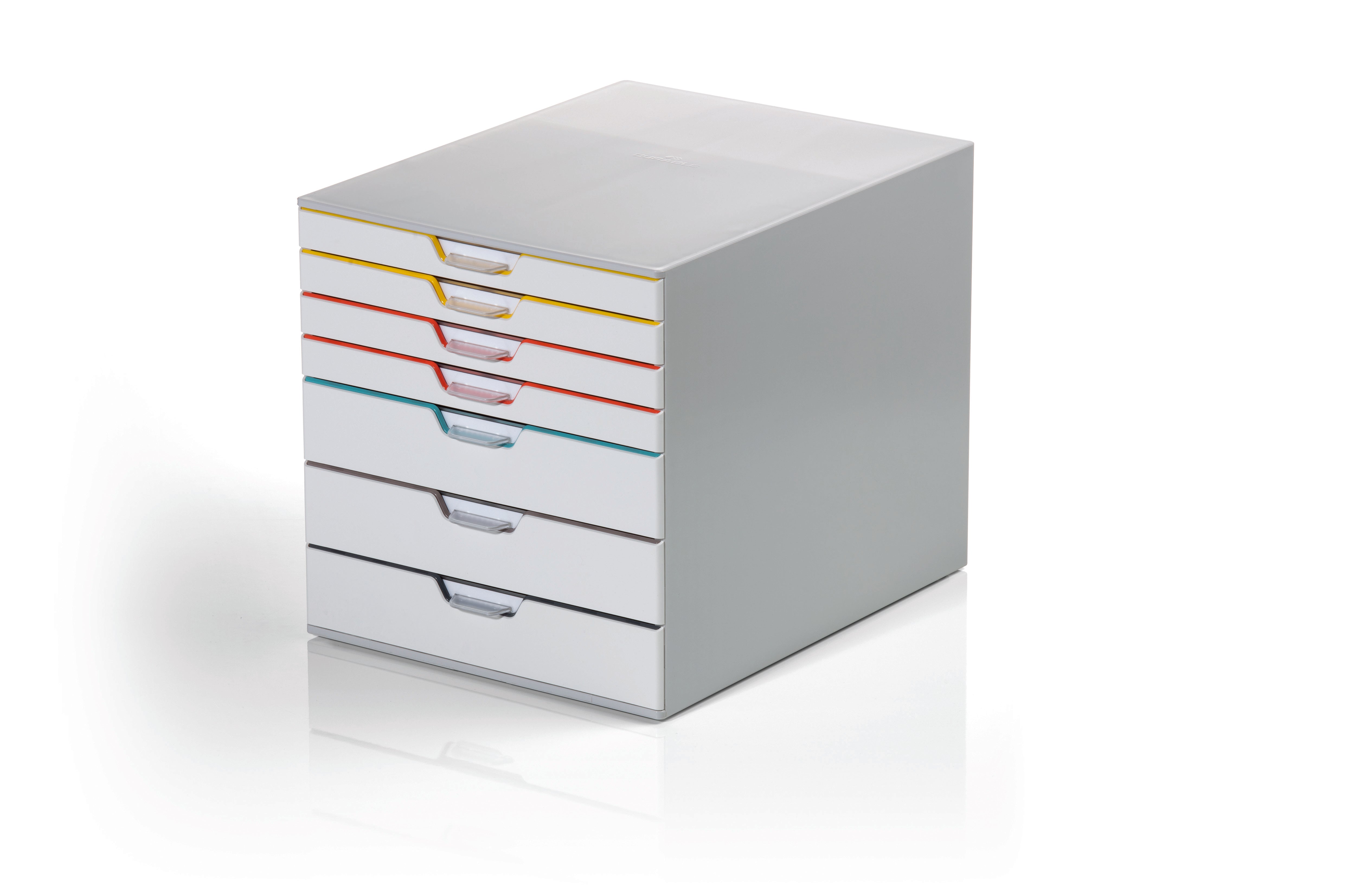 Durable VARICOLOR MIX Desktop Organizer 7 Drawer Color Coded Storage | Letter Size