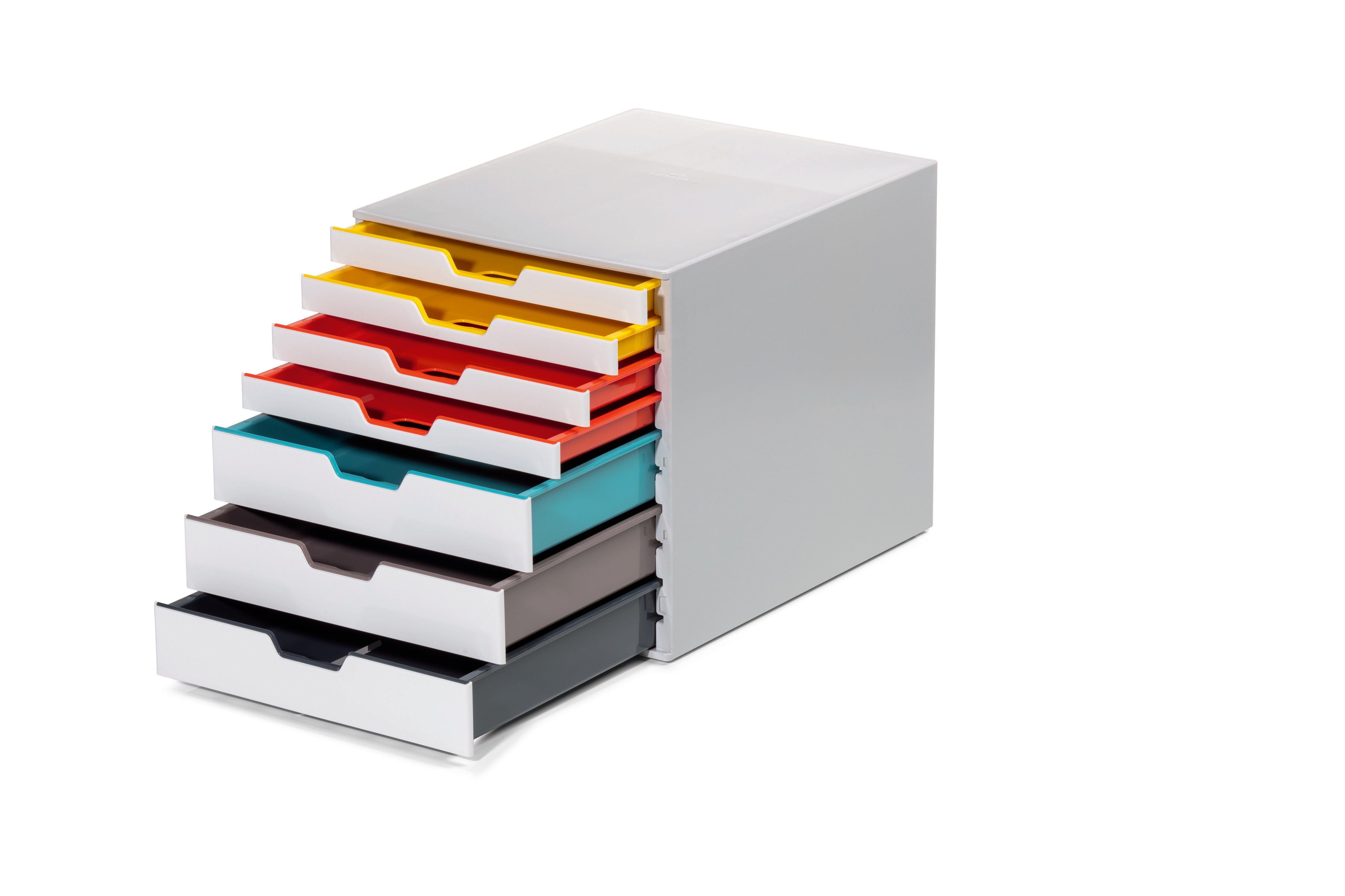 Durable VARICOLOR MIX Desktop Organizer 7 Drawer Color Coded Storage | Letter Size