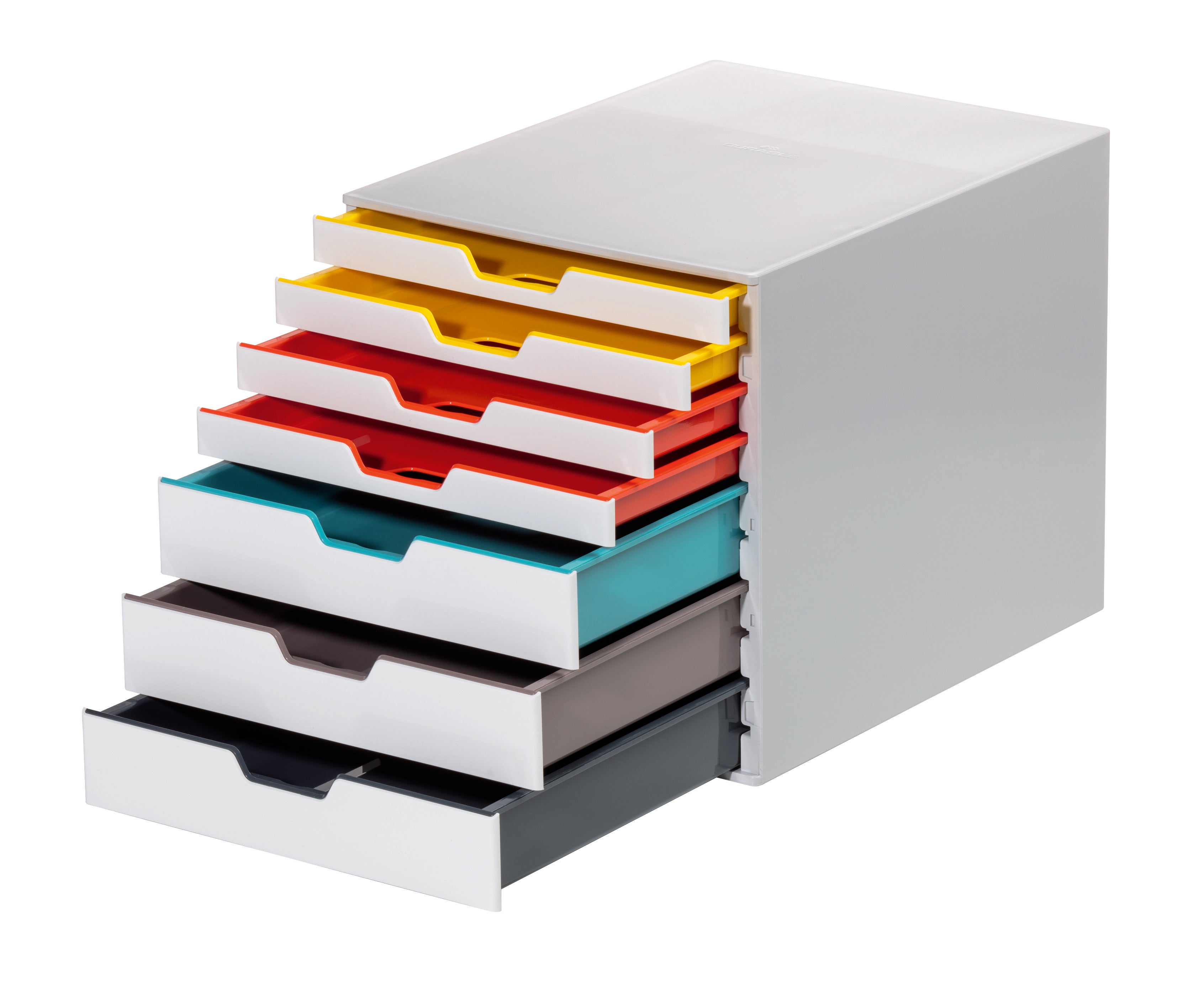Durable VARICOLOR MIX Desktop Organizer 7 Drawer Color Coded Storage | Letter Size