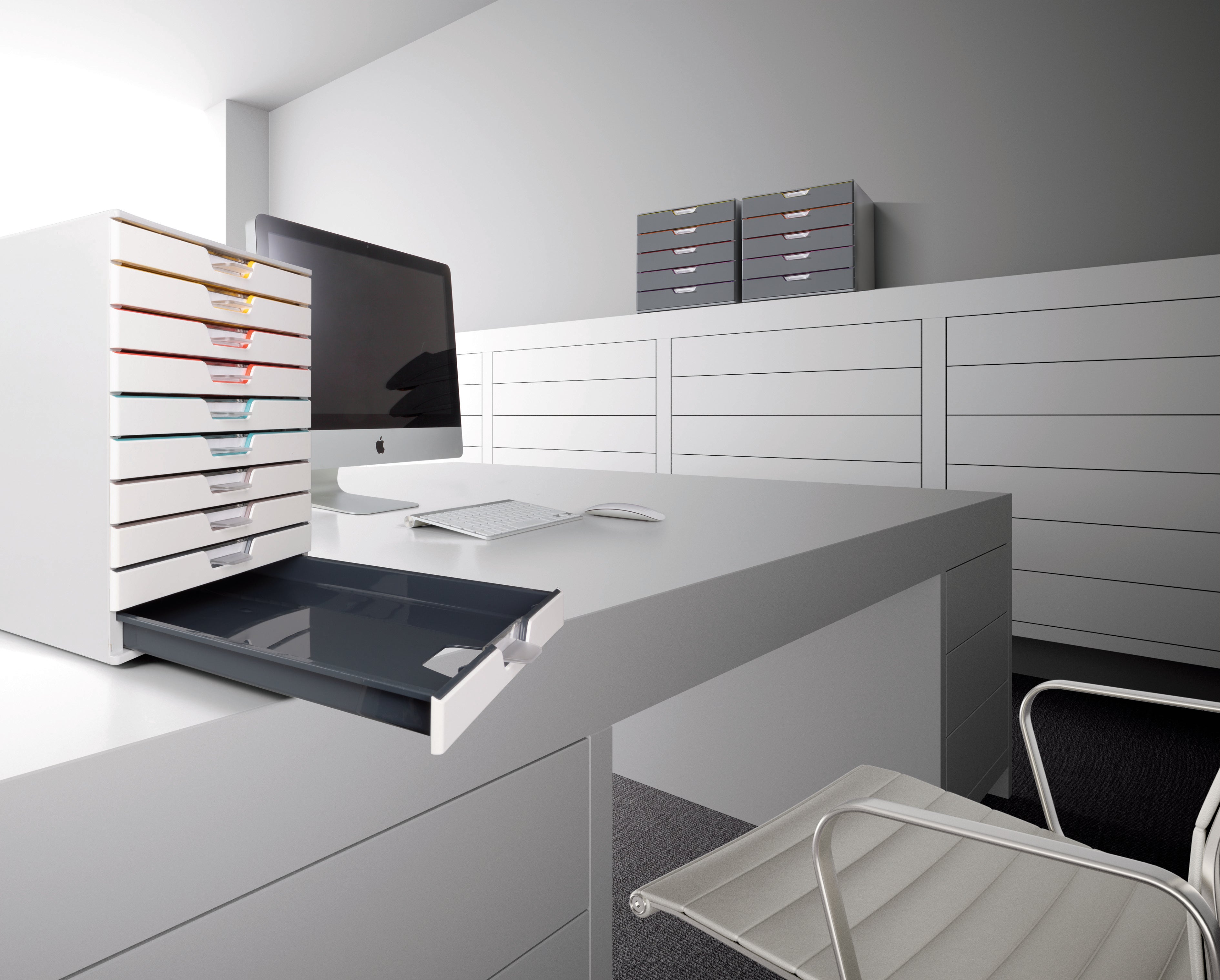 Durable VARICOLOR MIX Desktop Organizer 10 Drawer Color Coded Storage | Letter Size