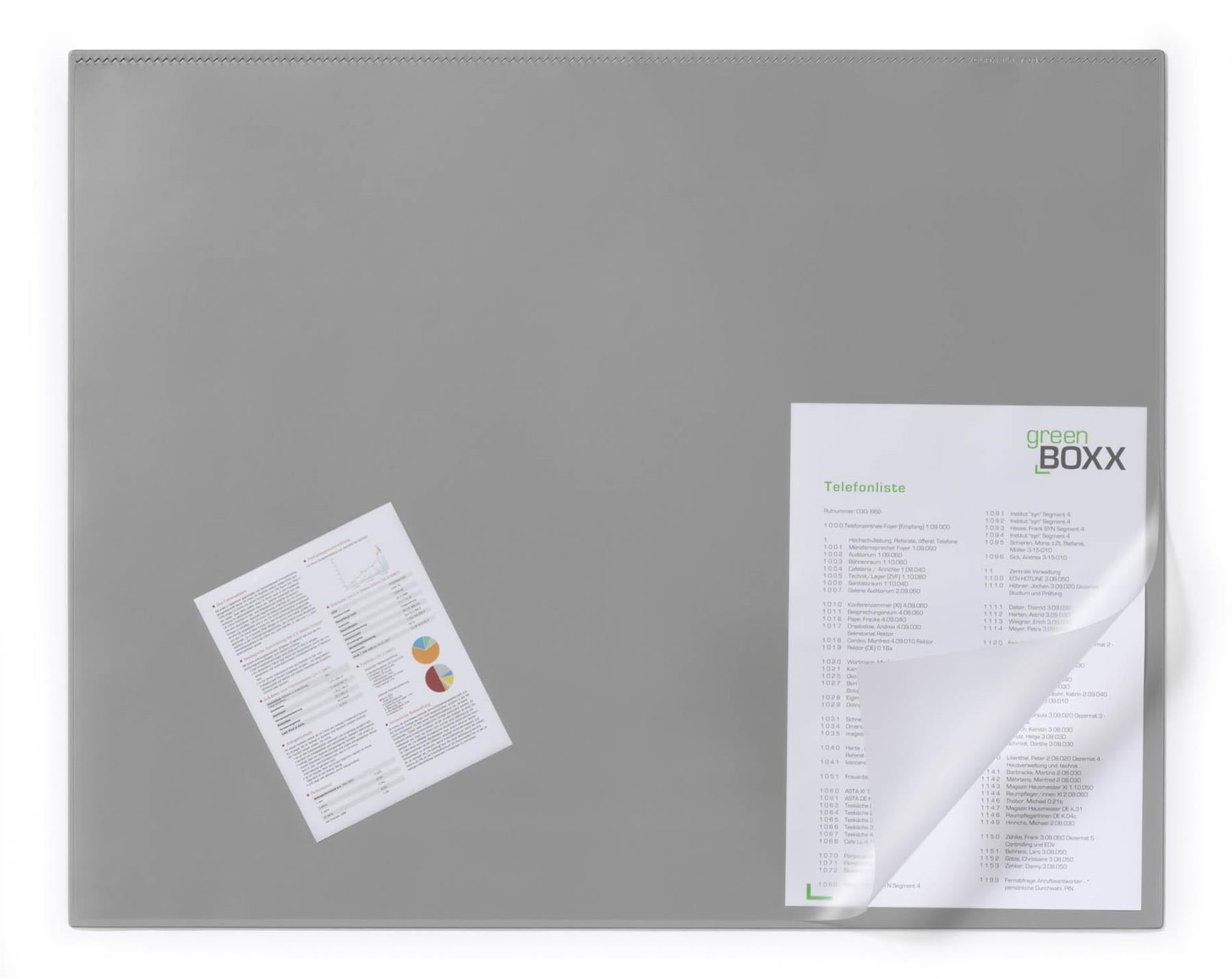 Durable Clear Overlay Non-Slip Desk Mat Notes Protector Pad | 25.5" x 20.5" Inches | Gray | Pack of 5