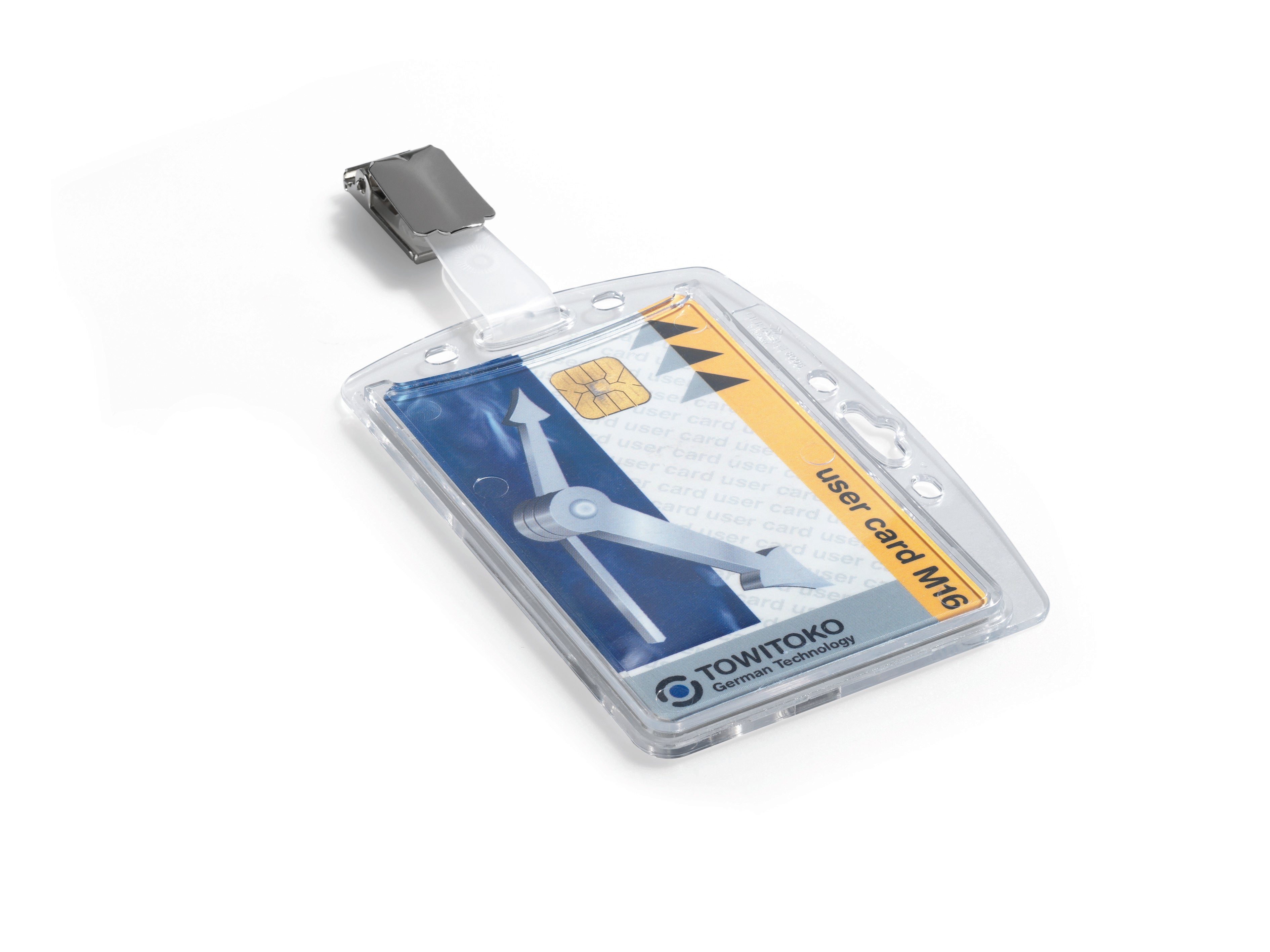 Durable Enclosed Card Security Pass ID Badge Holders with Clip | 25 Pack | Clear