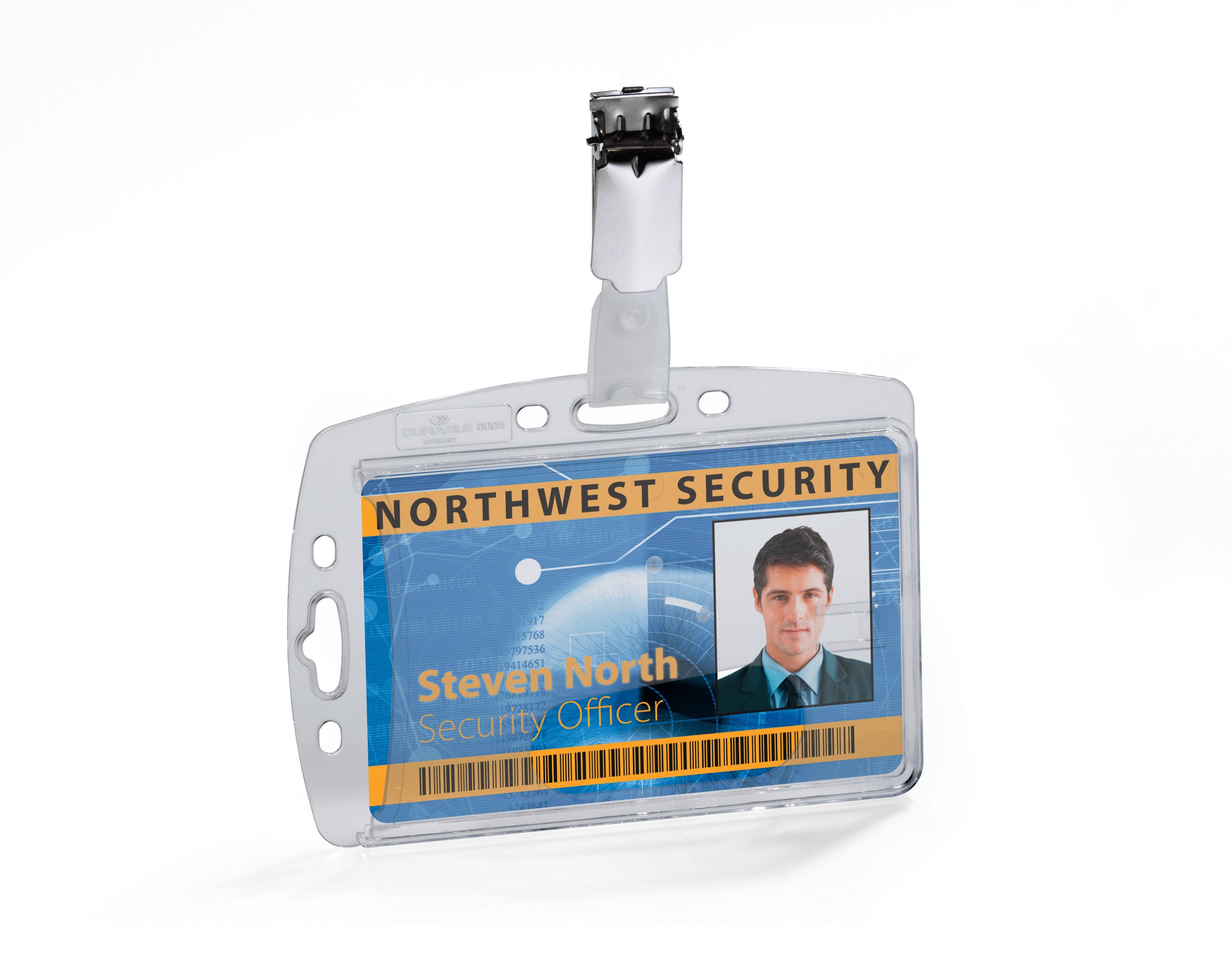Durable Enclosed Card Security Pass ID Badge Holders with Clip | 25 Pack | Clear
