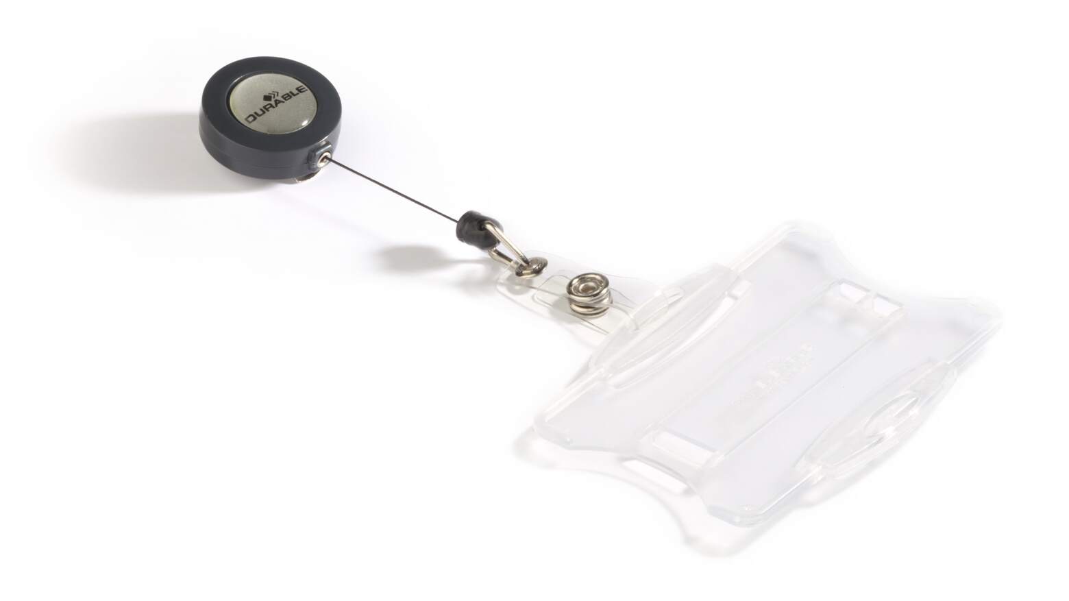 Durable DUO 2 Card Security Pass ID Holders with Badge Reel | 25 Pack | Clear