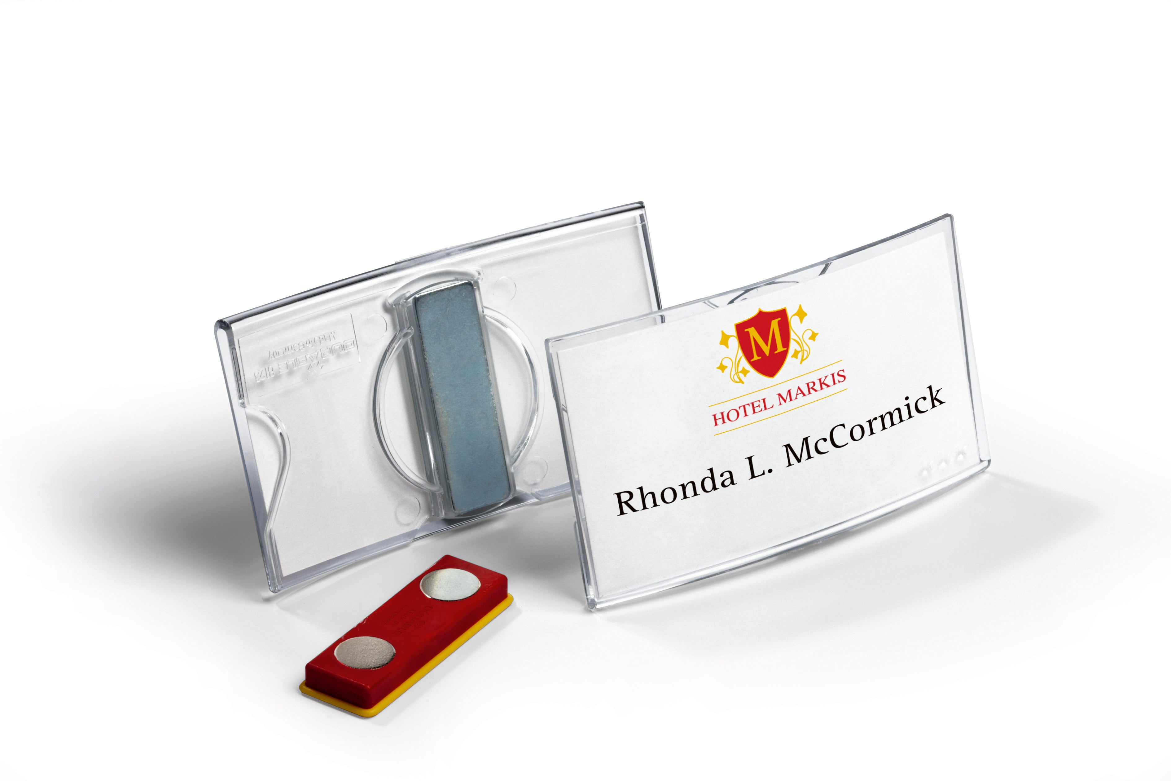 Durable CONVEX Magnetic Name Tag Badge Holders & Inserts | 25 Pack | 1.5" x 3" Inches