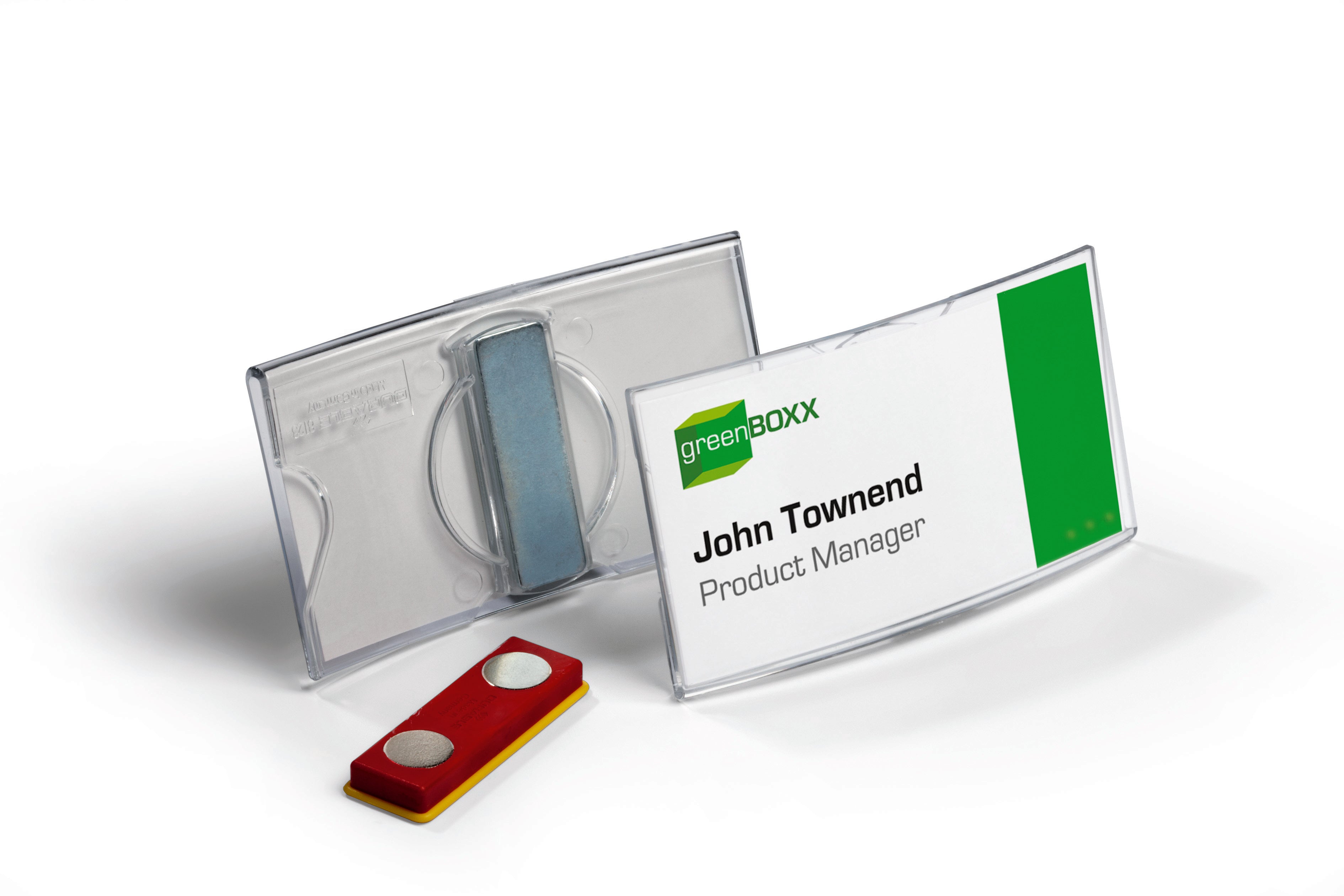 Durable CONVEX Magnetic Name Tag Badge Holders & Inserts | 25 Pack | 1.5" x 3" Inches