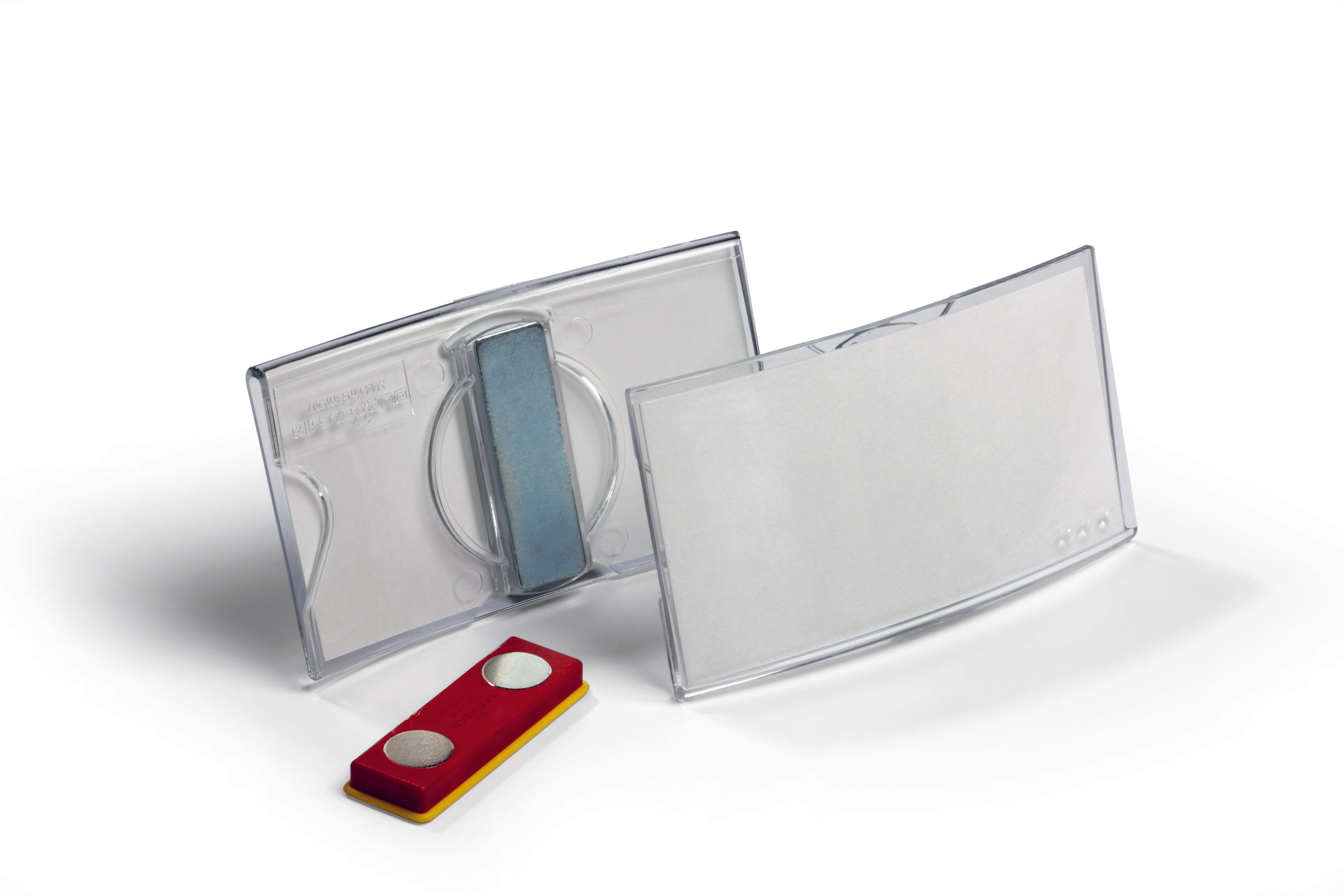 Durable CONVEX Magnetic Name Tag Badge Holders & Inserts | 25 Pack | 1.56" x 2.93" Inches