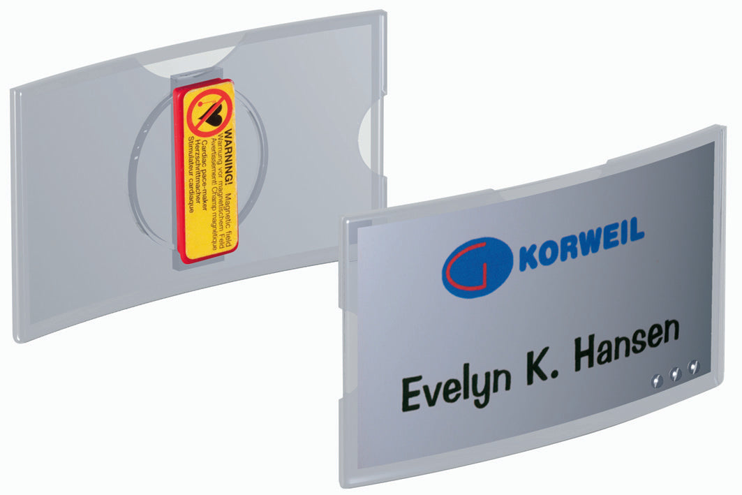 Durable CONVEX Magnetic Name Tag Badge Holders & Inserts | 25 Pack | 1.5" x 3" Inches