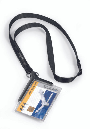 Durable Card Holder Deluxe with Lanyard | Charcoal | 10 Box