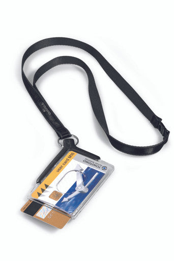 Durable Card Holder Deluxe Duo with Lanyard | Charcoal | 10 Box