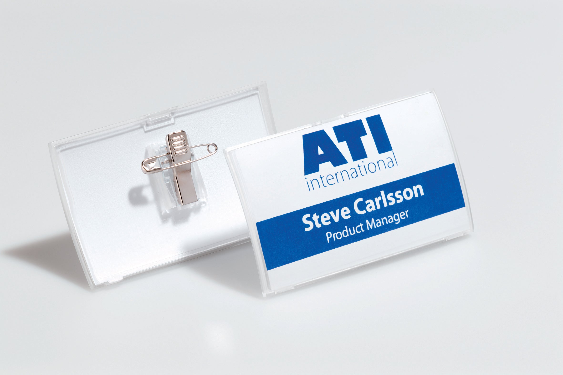 Durable CLICK FOLD Convex Clip & Pin Name Tag Badge Holder | 25 Pack | 2.25" x 3.5" Inches