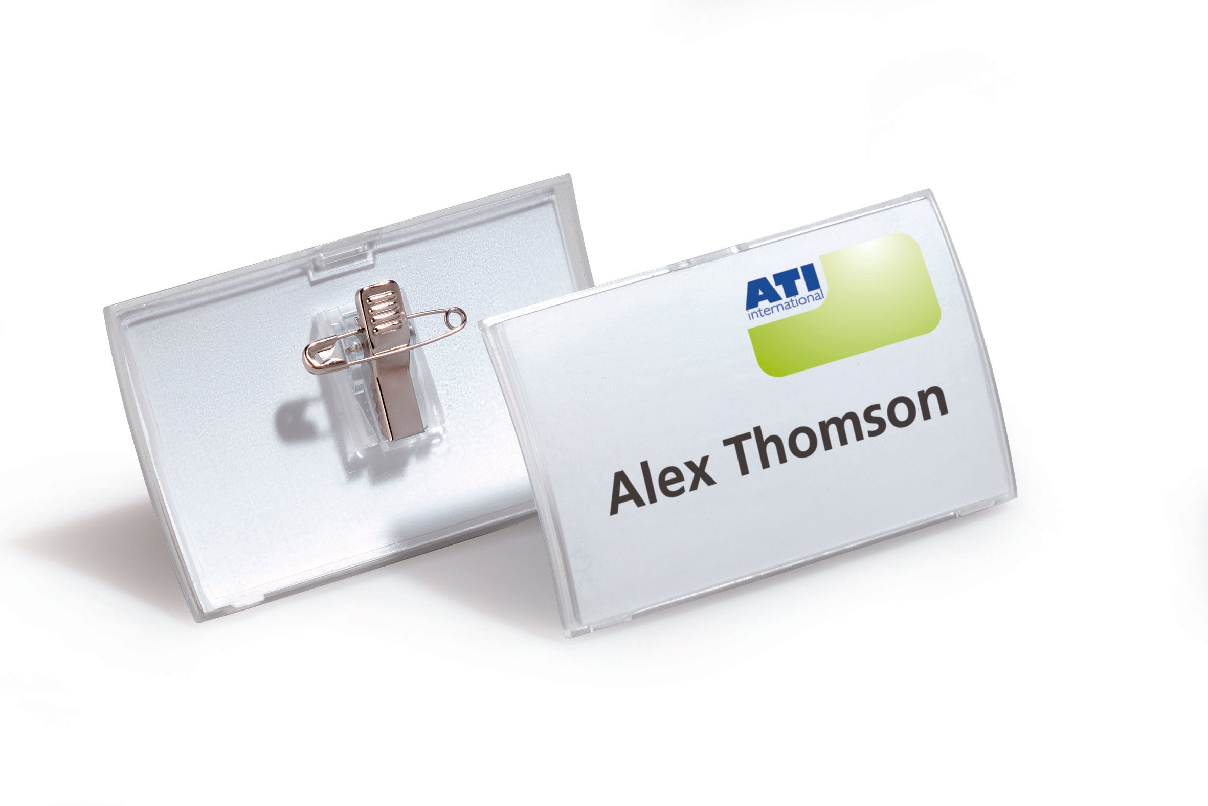 Durable CLICK FOLD Convex Clip & Pin Name Tag Badge Holder | 25 Pack | 2.25" x 3.5" Inches