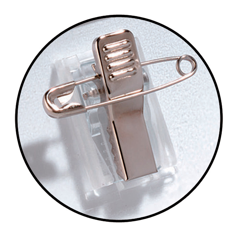 Durable CLICK FOLD Convex Clip & Pin Name Tag Badge Holder | 25 Pack | 2.25" x 3.5" Inches