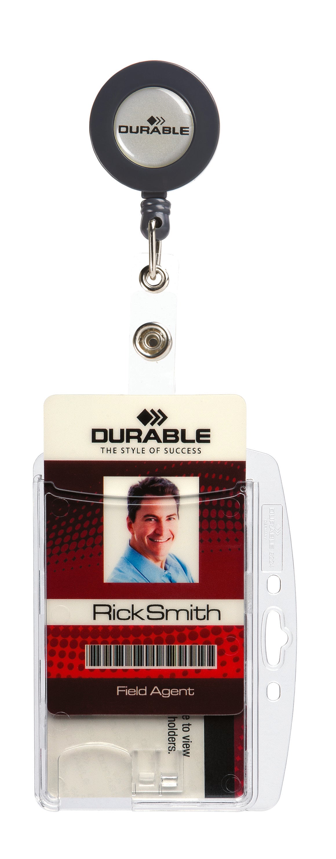 Durable Enclosed 2 Card Badge Reel Security Pass ID Holders | 10 Pack | Clear