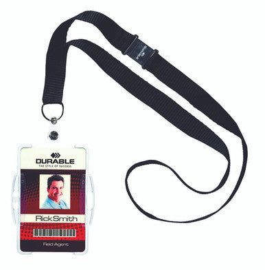 Durable Single Open-Style ID Card Holder with Lanyard | 10 Box