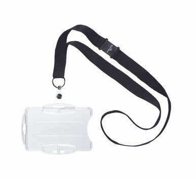 Durable Dual Open-Style ID Card Holder with Lanyard | 10 Box