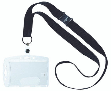 Durable Single Shell-Style ID Card Holder with Lanyard | 10 Box