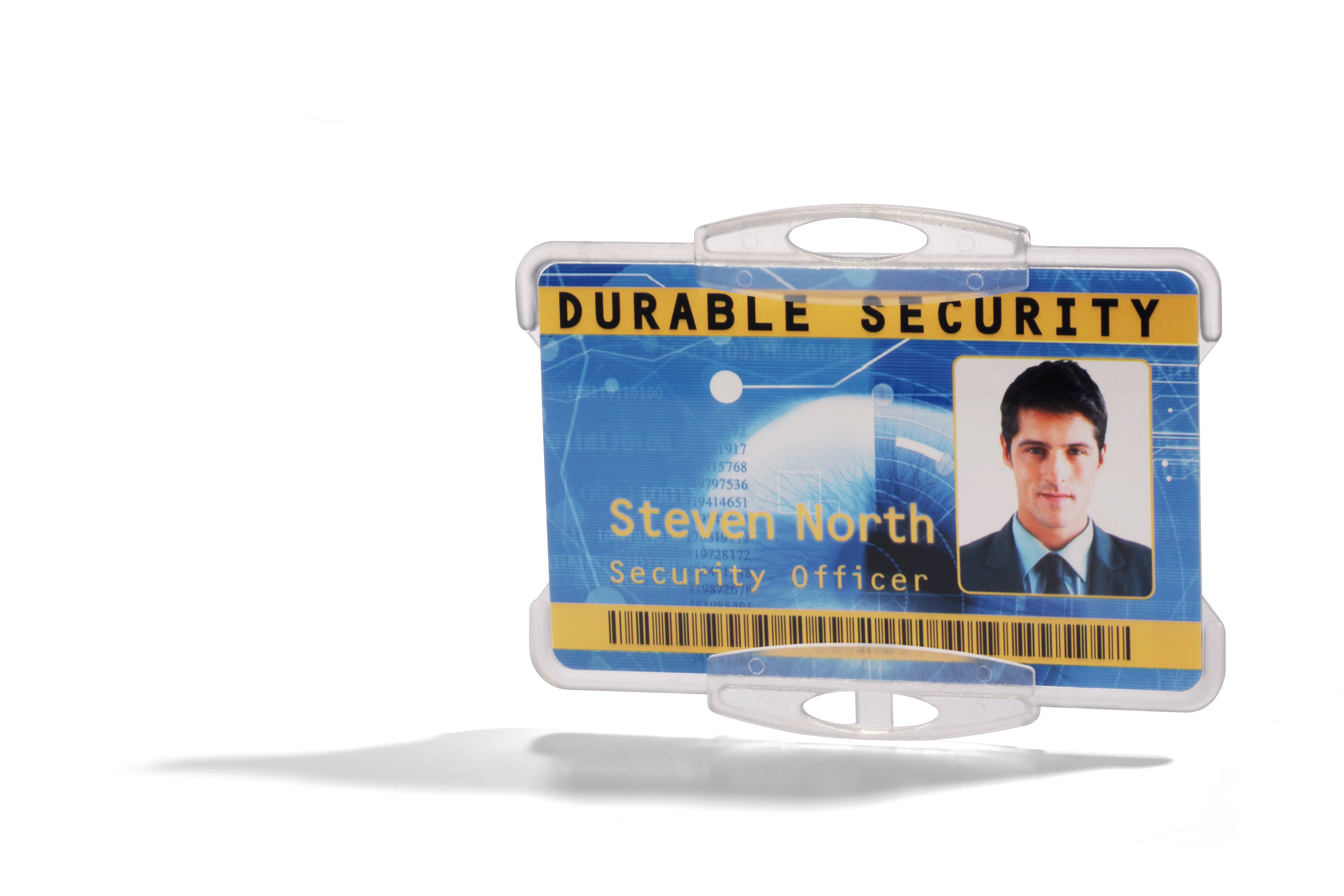 Durable Security Pass Plastic ID Card Holders for Lanyards | 10 Pack | Clear