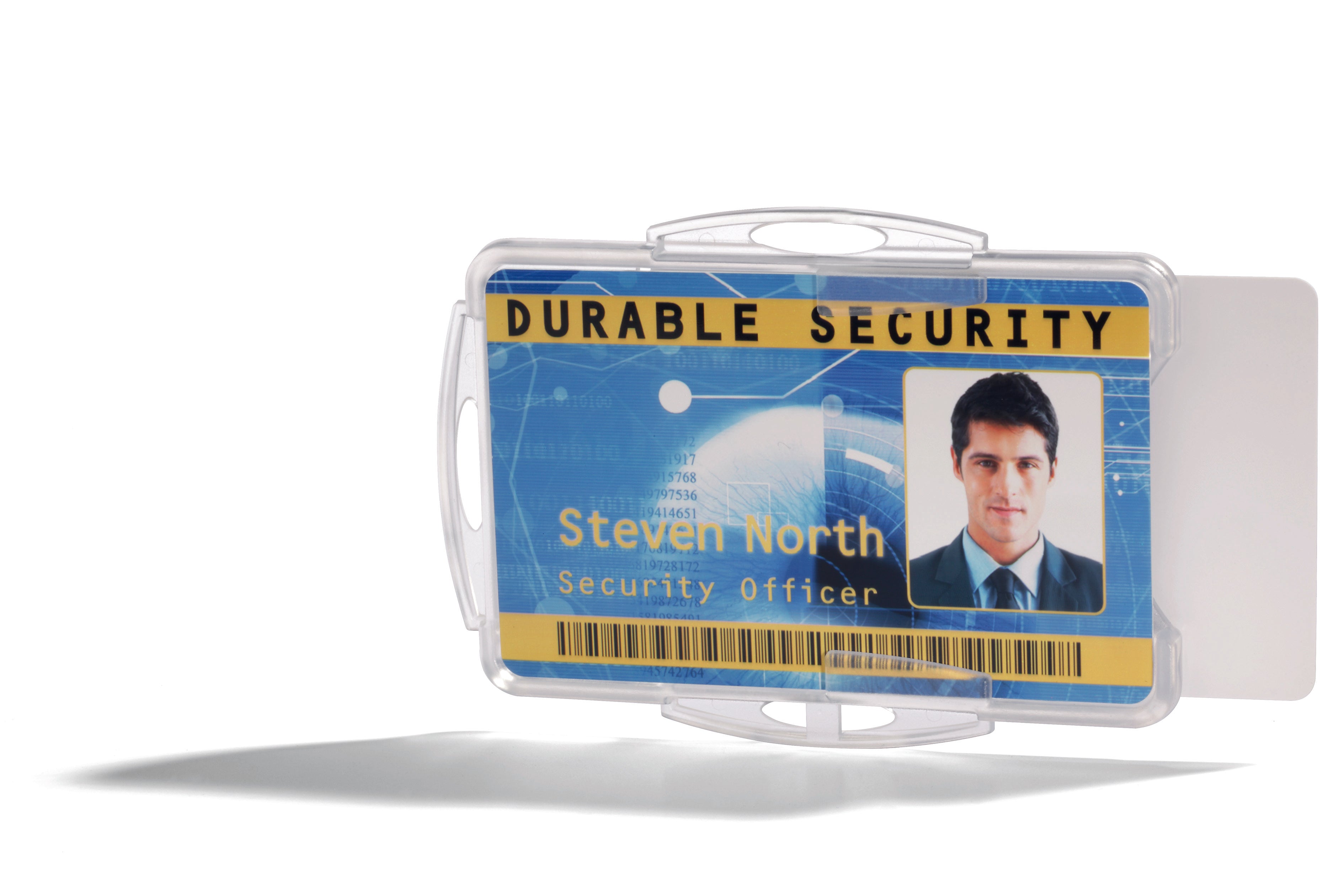 Durable DUO 2 Card Security Pass ID Badge Holders for Lanyards | 10 Pack | Clear