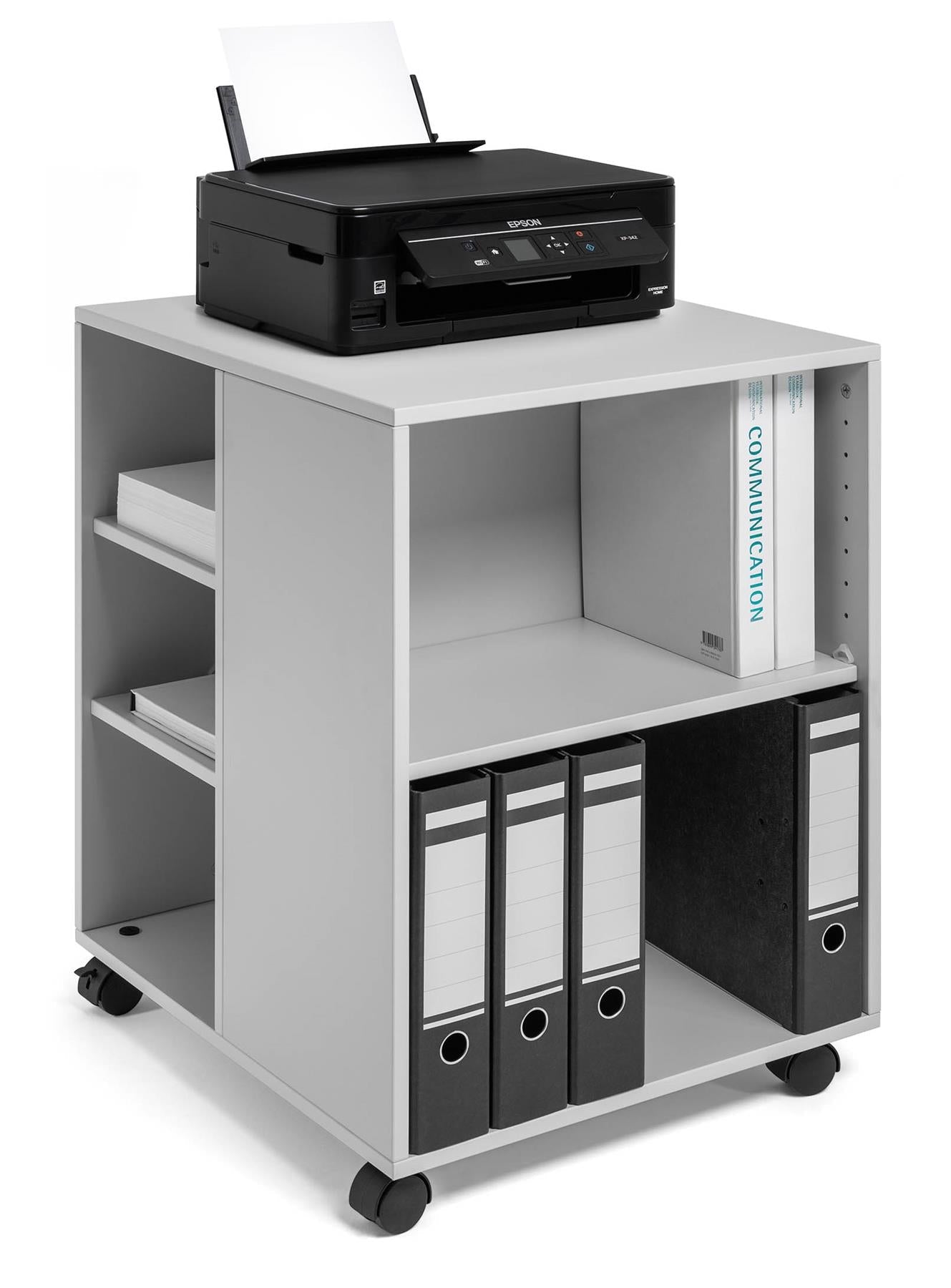 Durable 6 Shelve Office Filing Storage Trolley on Wheels | 75cm Gray