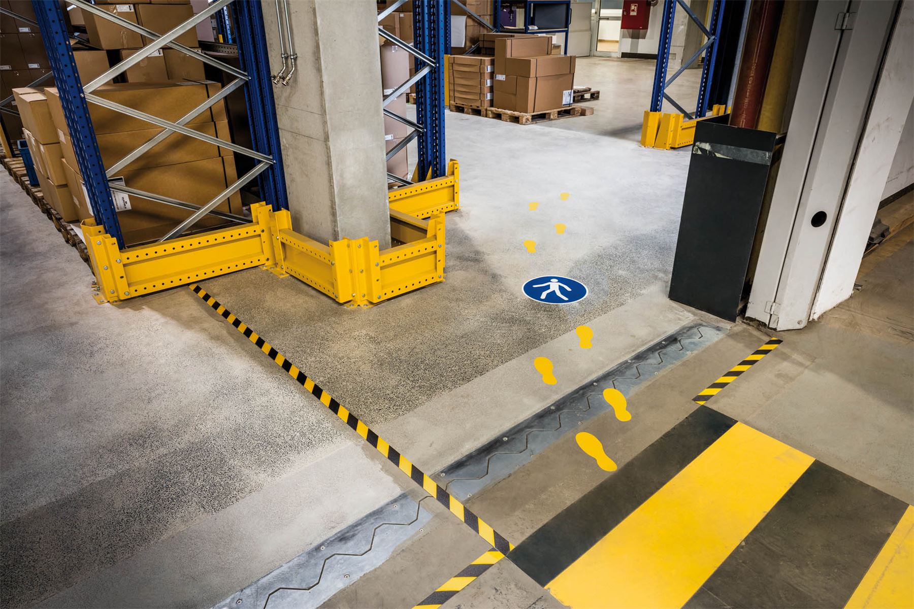 Durable Heavy Duty Adhesive Floor Marking Foot Shape | 5 Pairs | Yellow