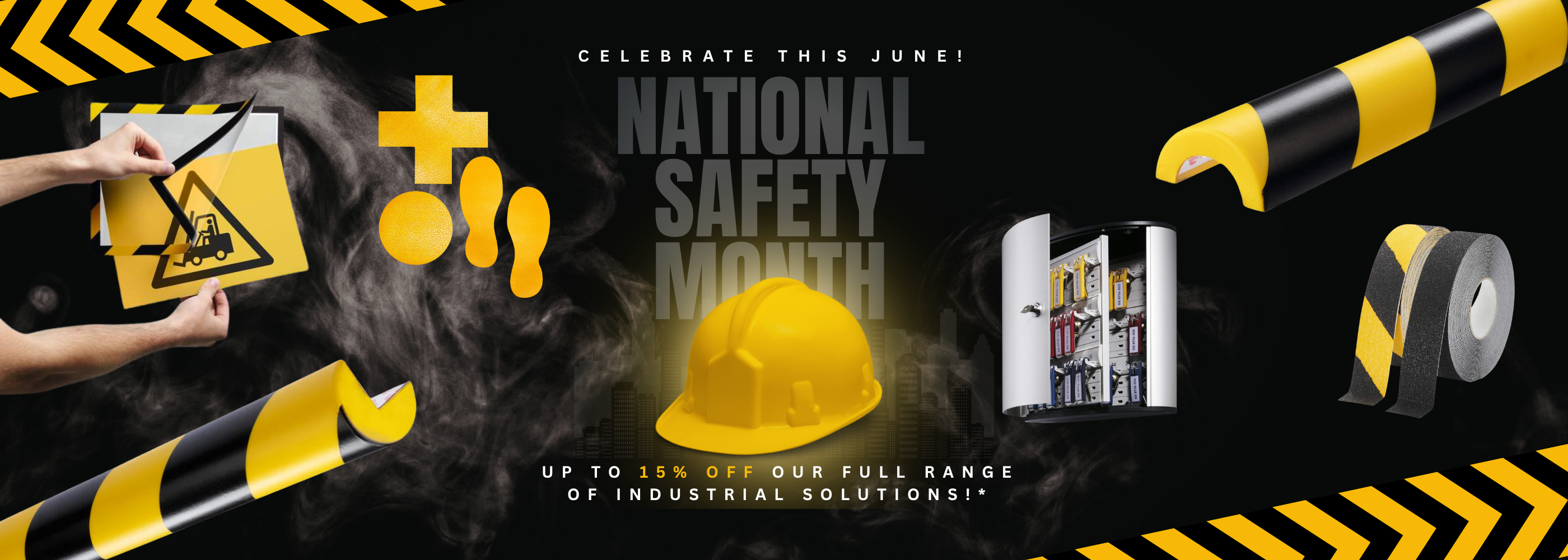 June Promo Banner - National Safety Month Up to 15% Off Full Range