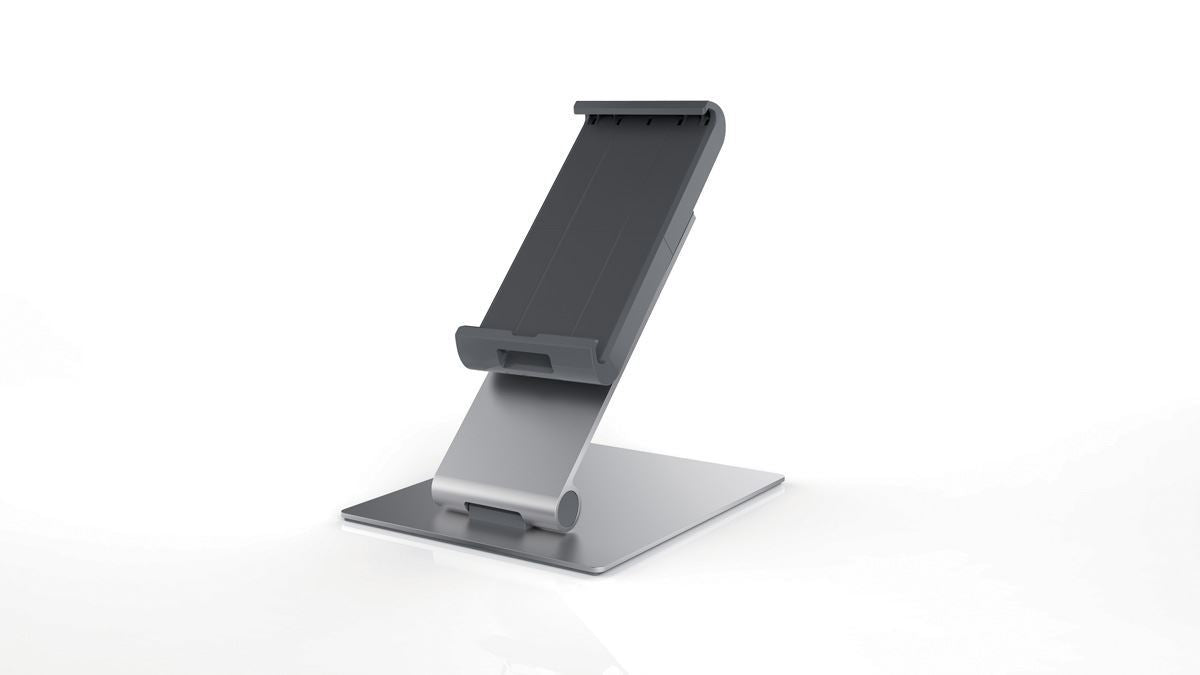 Durable Aluminum Foldable Tablet Holder iPad Desk Stand | Lockable & Rotatable