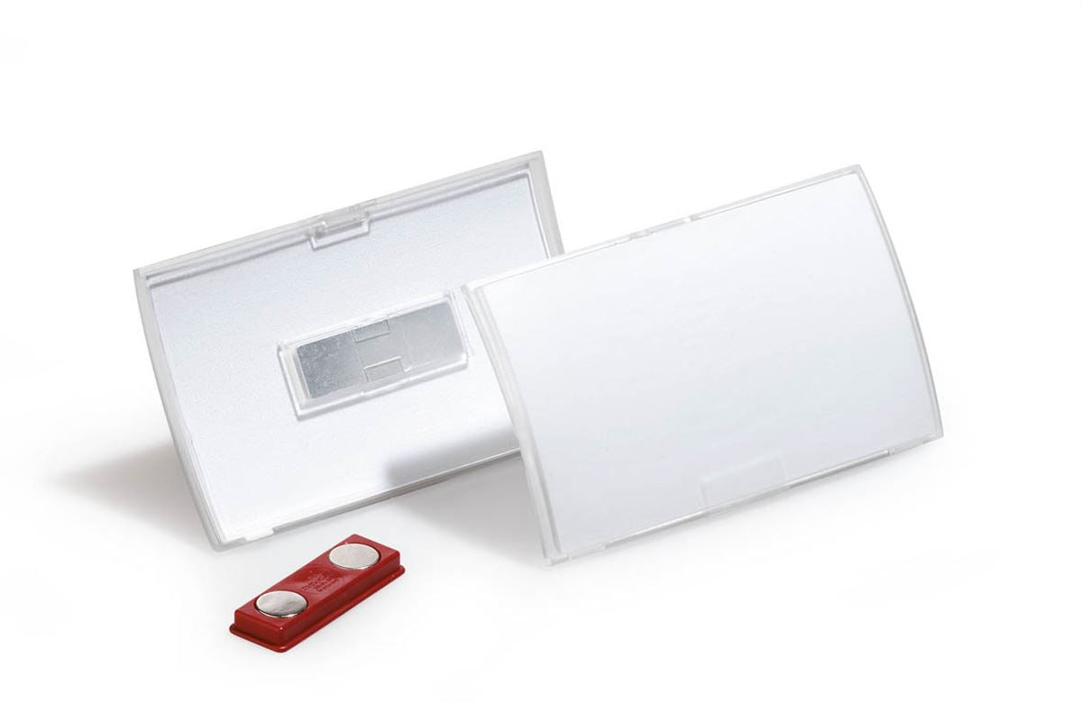 Durable CLICK FOLD Magnet Name Tag Badge Holders & Inserts | 10 Pack | 2.25" x 3.5" Inches