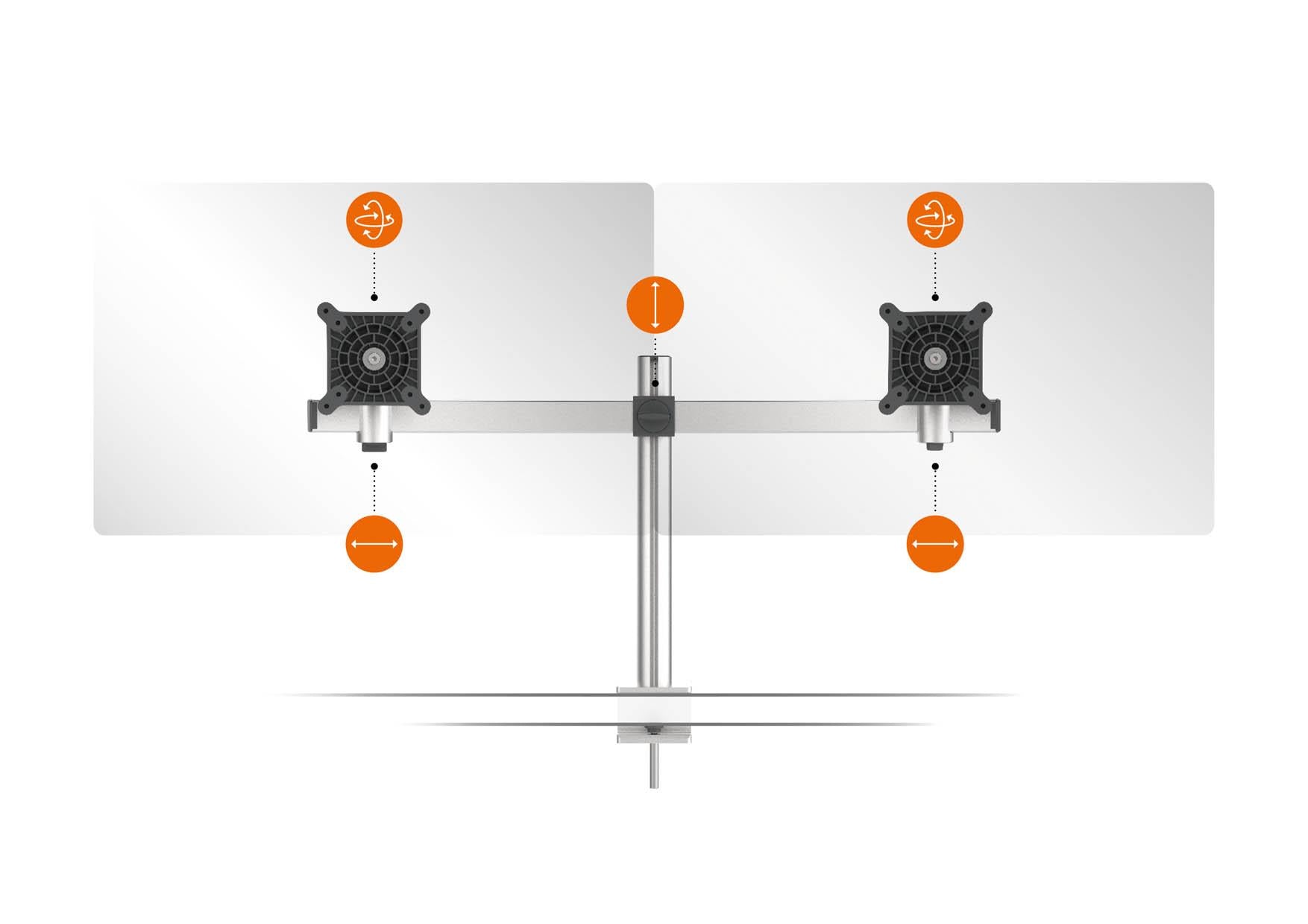 Durable Monitor Mount PRO for 2 Screens | Desk Clamp Attachment