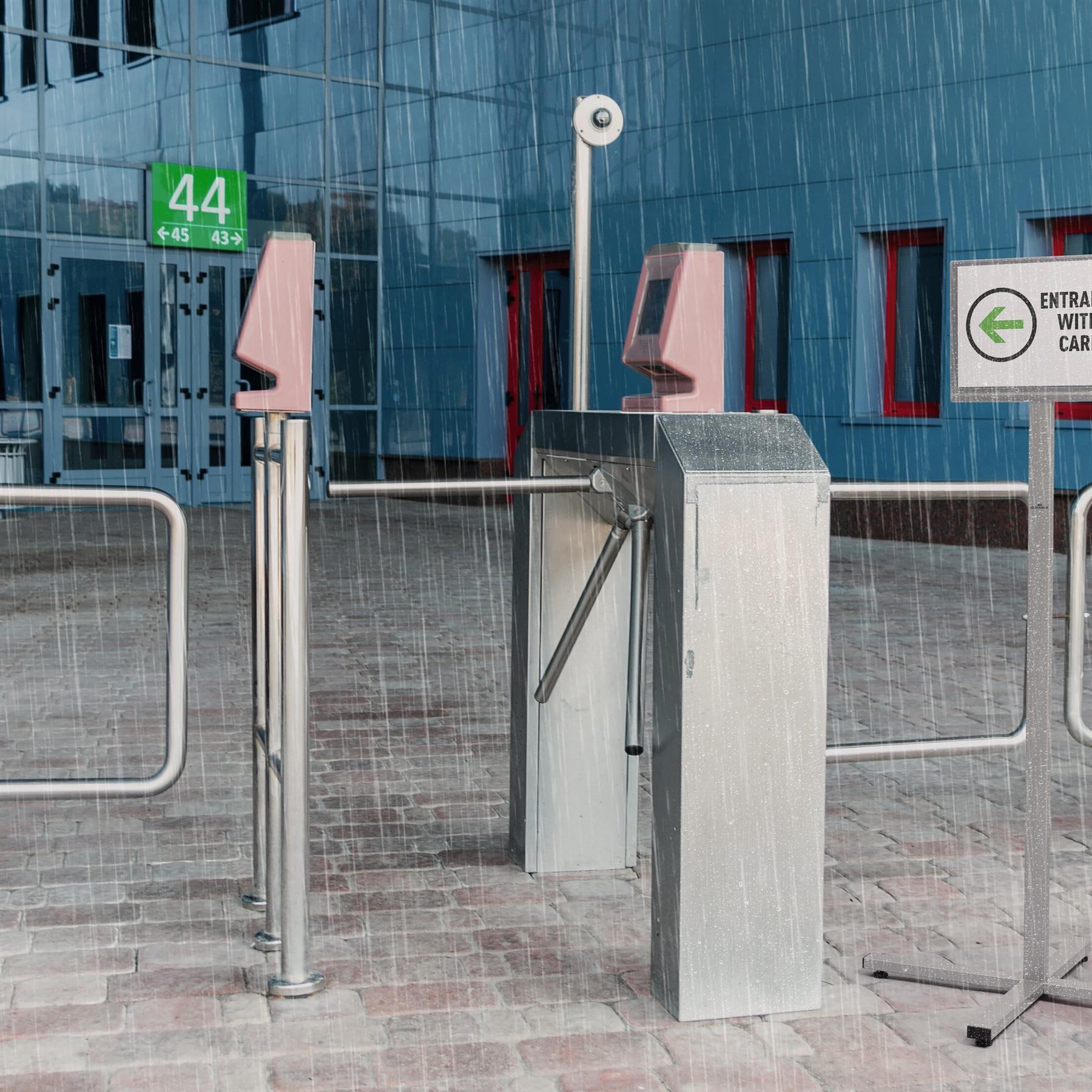 Durable INFO STAND OUTDOOR Stainless Steel Floor Sign | Letter Size Display Panel | Gray