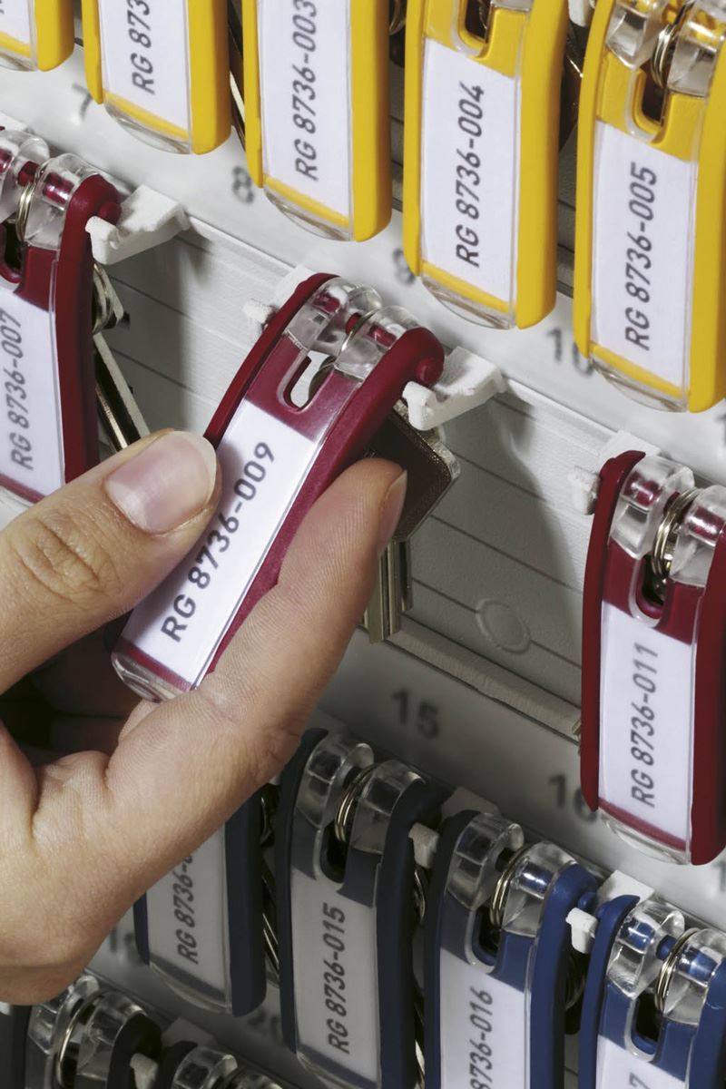 Durable Key Tags Organizational Label Hooks | 6 Pack | Dark Blue